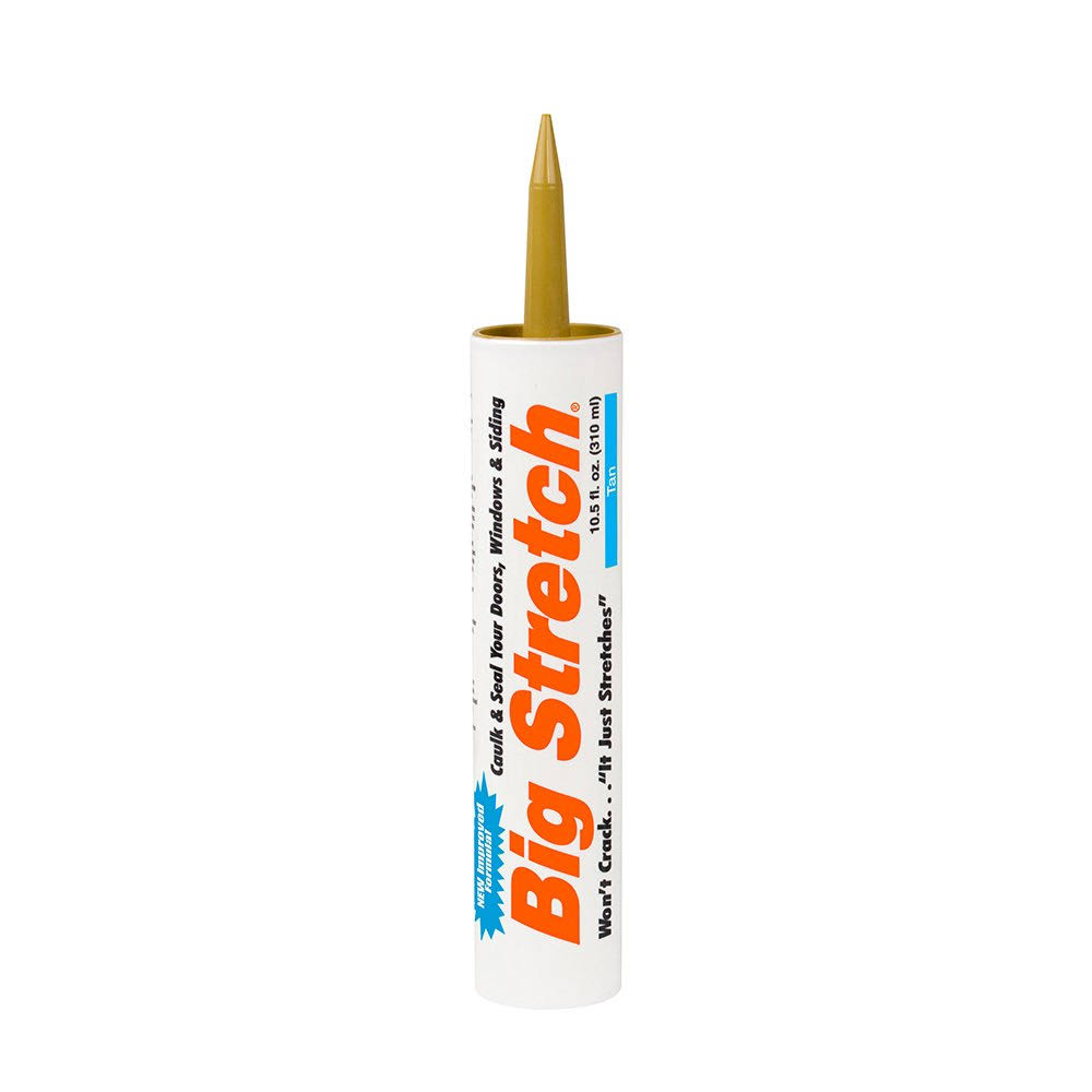 Sashco Big Stretch Acrylic Latex High Performance Caulking Sealant, 10.5 Ounce Cartridge, Tan (Pack of 12)