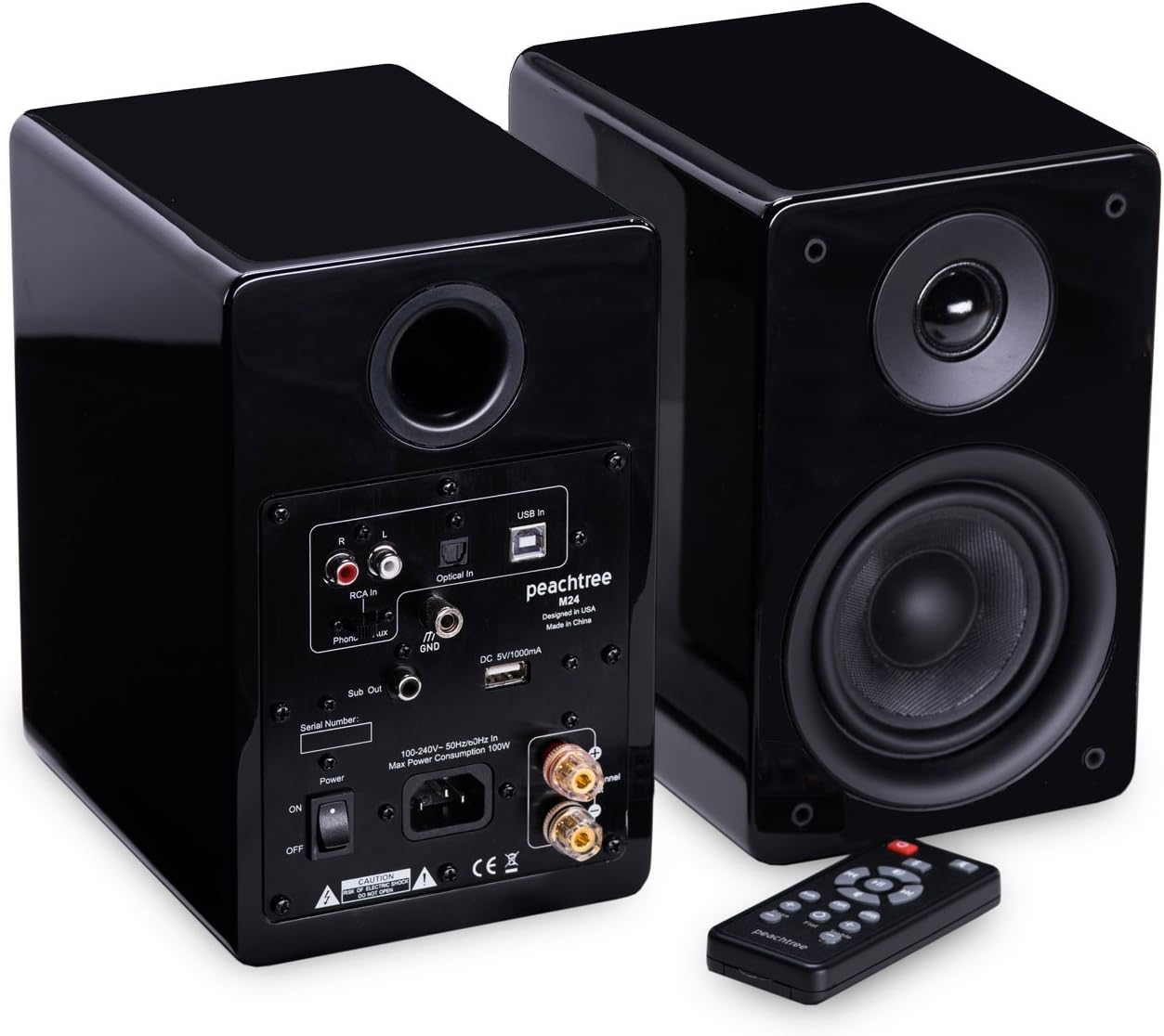 Peachtree Audio M24 Powered Speakers (Pair) (Piano Black)