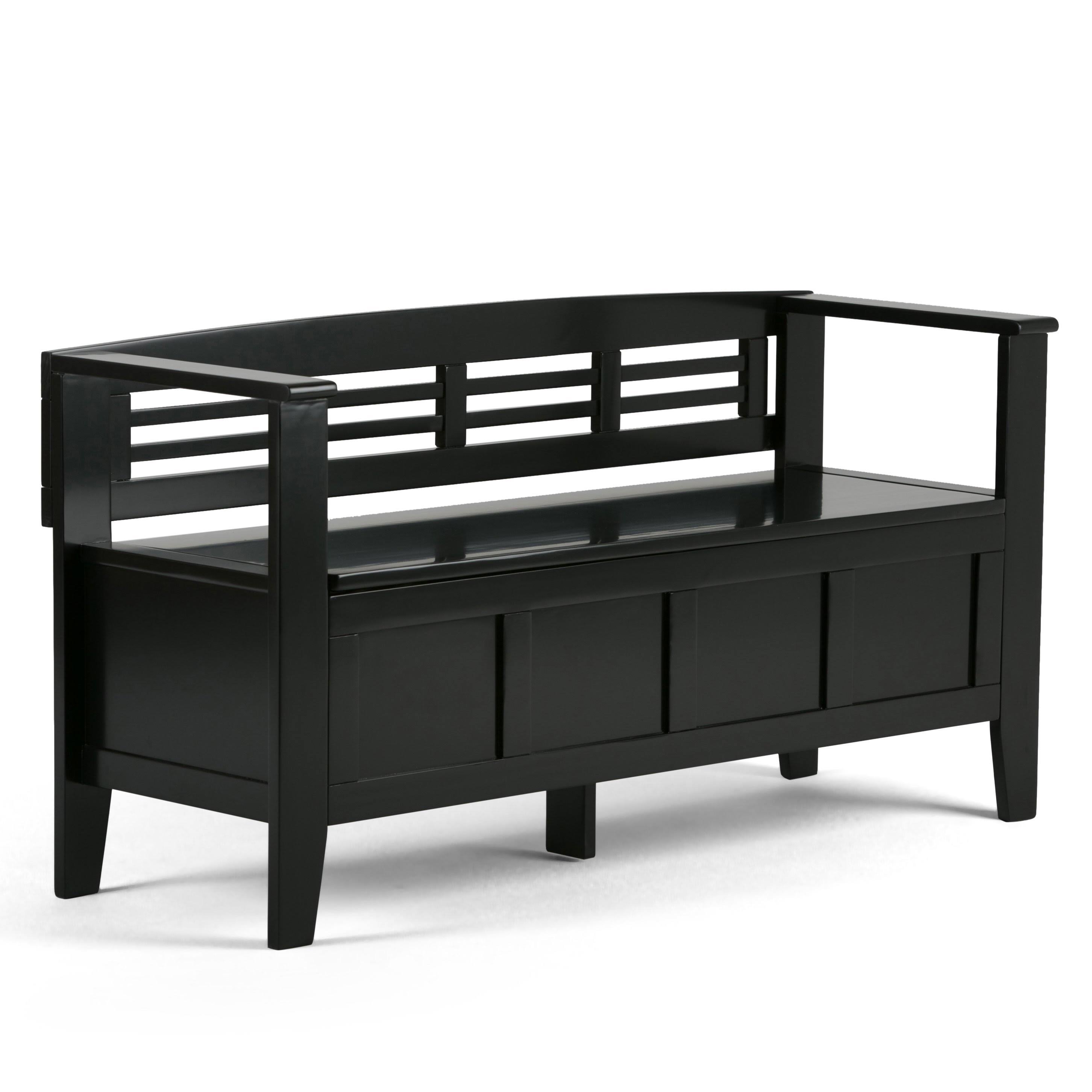 Simpli Home - Adams Entryway Storage Bench - Black