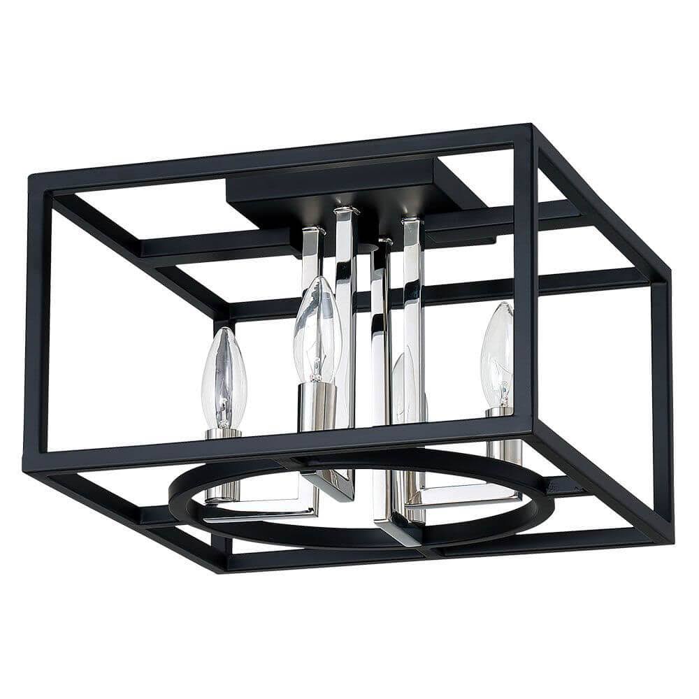 Eglo Mundazo 12-Inch Ceiling Light (Black and Chrome) 204602A
