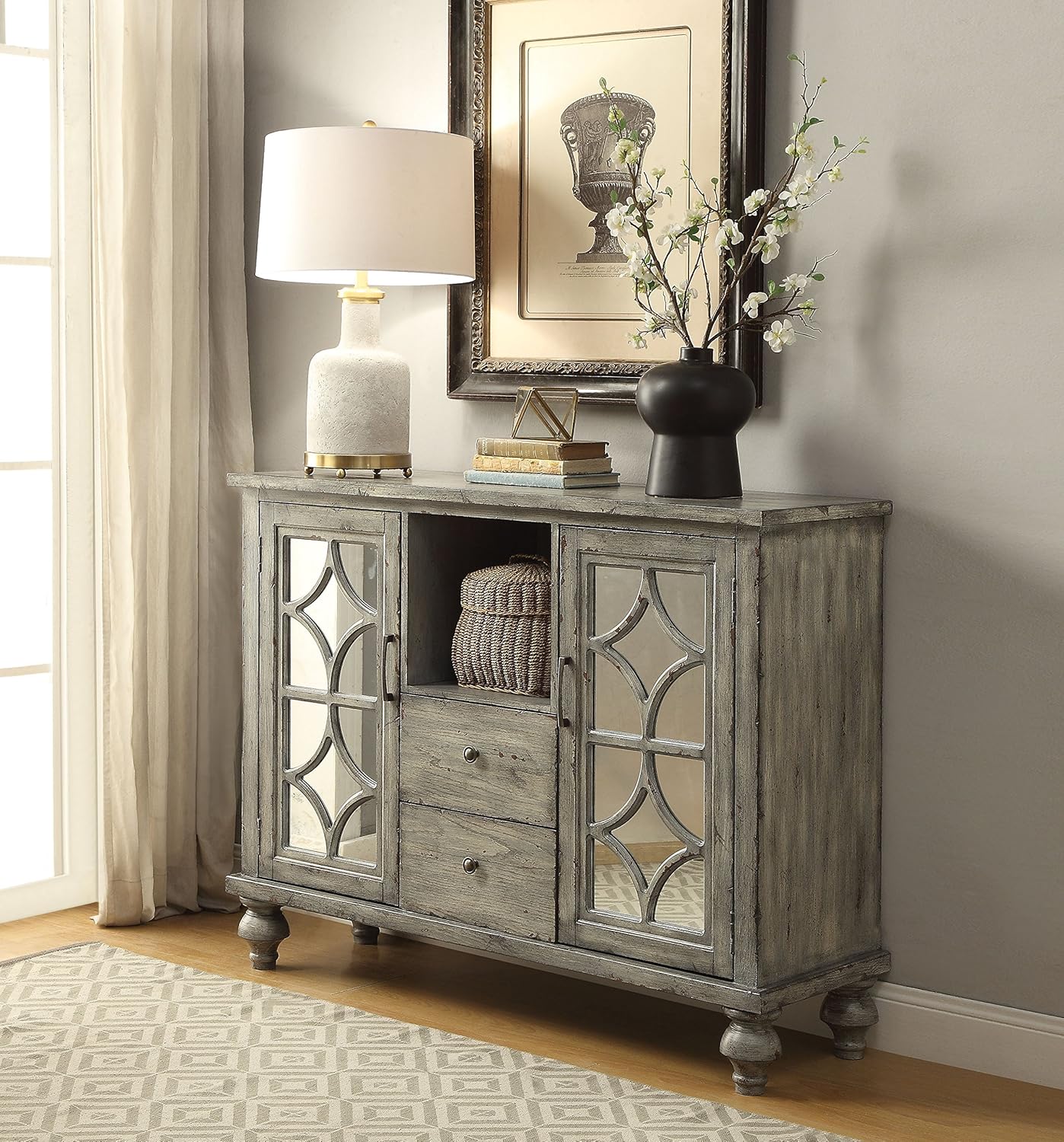 ACME Velika Weathered Gray Console Table