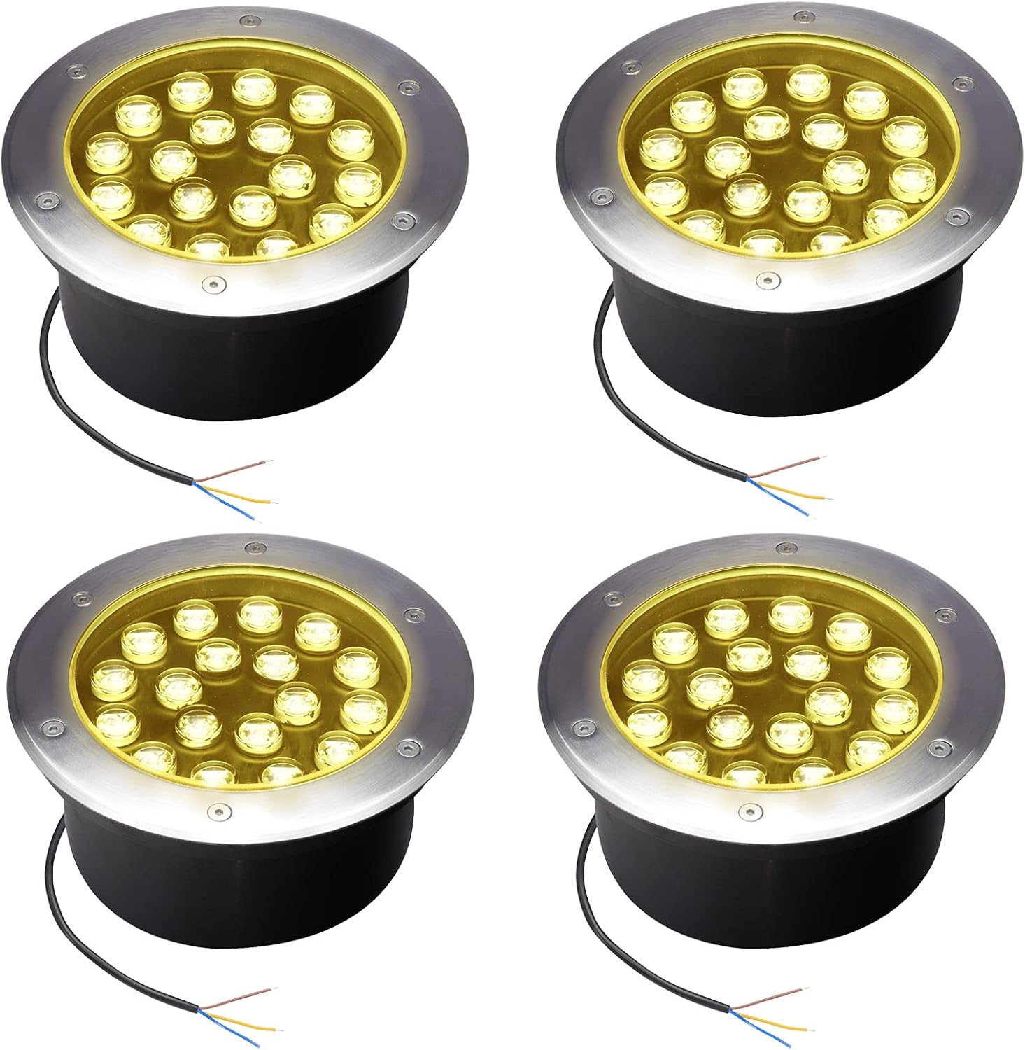 GOCuces Landscape Lights Outdoor 12W,AC100-277V LED Pathway Light ,Waterproof In Ground Lighting,White Spotlight for Driveway, Deck, Step,Pack of 4