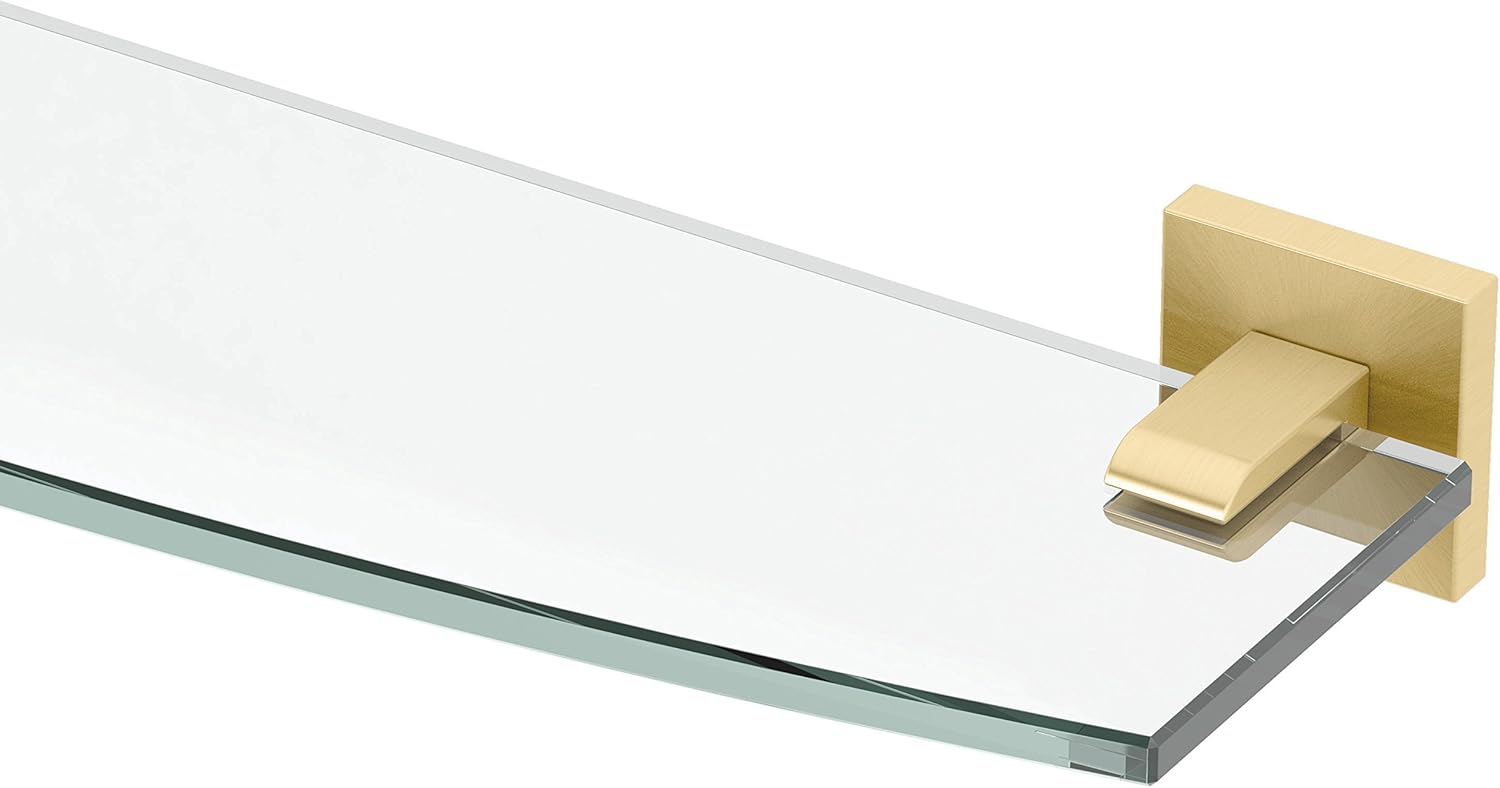 Gatco 4066 Elevate Glass Shelf, Brushed Brass Pack of 2