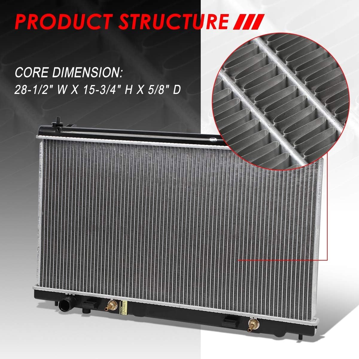 DPI 2588 Factory Style 1-Row Cooling Radiator Compatible with Infiniti G35 03-07, Aluminum Core