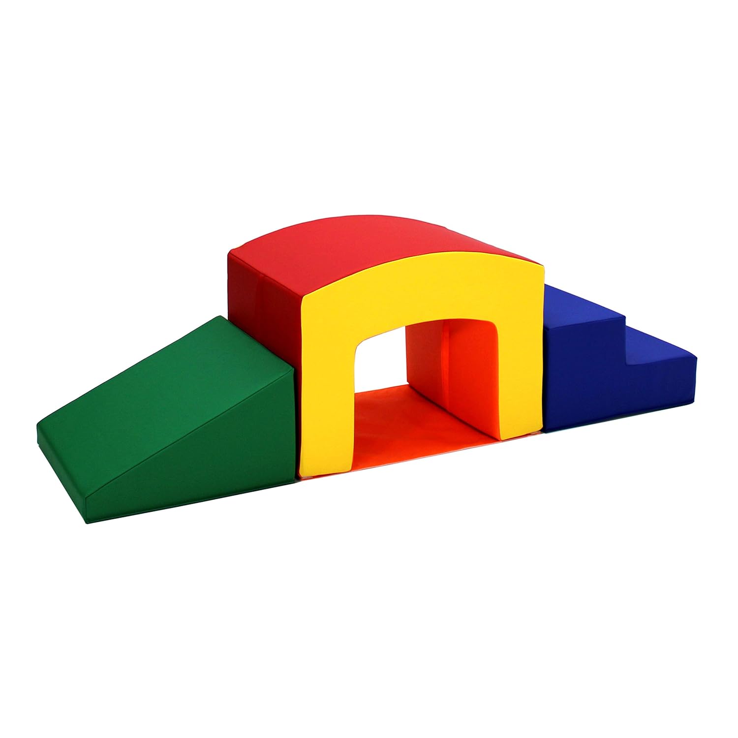 FDP SoftScape Playtime Grow-n-Learn Tunnel Climber Plus Pads for Toddlers and Kids; Soft Foam Structure for Crawling, Walking and Sliding; Indoor Active Play in Home, Daycare (3-Piece) - Assorted