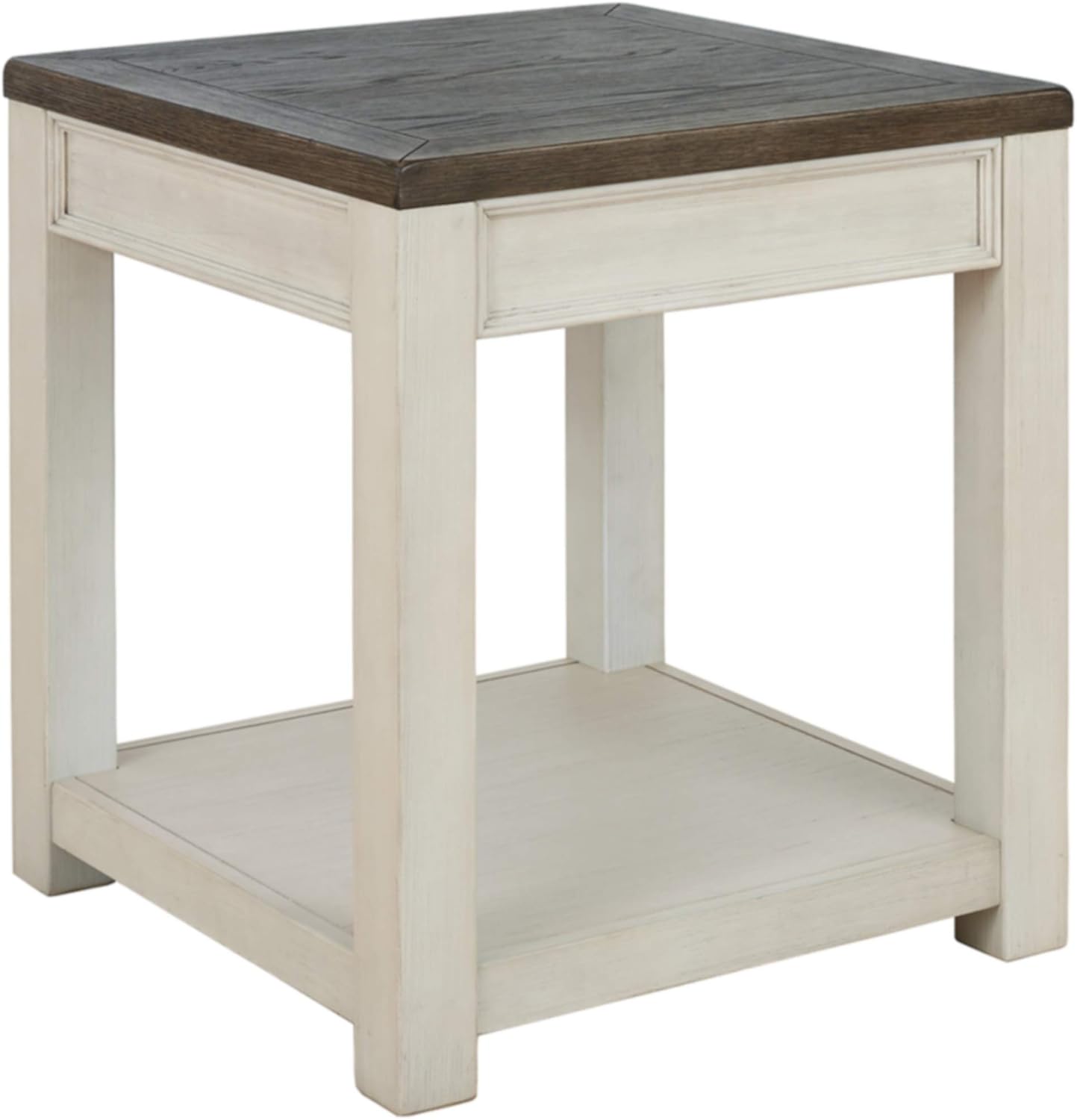 Signature Design by Ashley Gavelston Rustic End Table with Base Shelf, Weathered Black