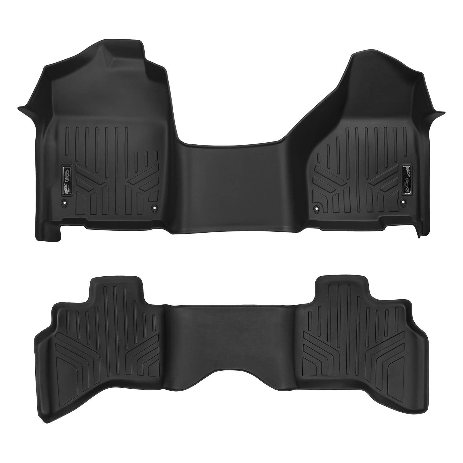 Maxliner A0319/B0048 Maxfloormat Mats 2 Set Black for 2012-2018 Ram 1500 Quad Cab with 1st Row Bench Seat and Front Dual Floor H