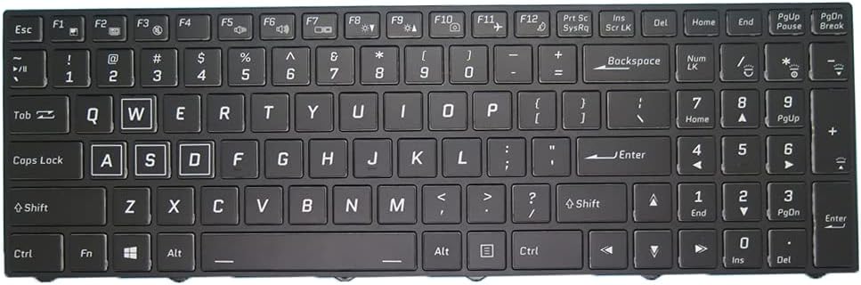 Laptop Keyboard for Origin PC EVO16-S English US with Backlit Black Frame New Pack of 2