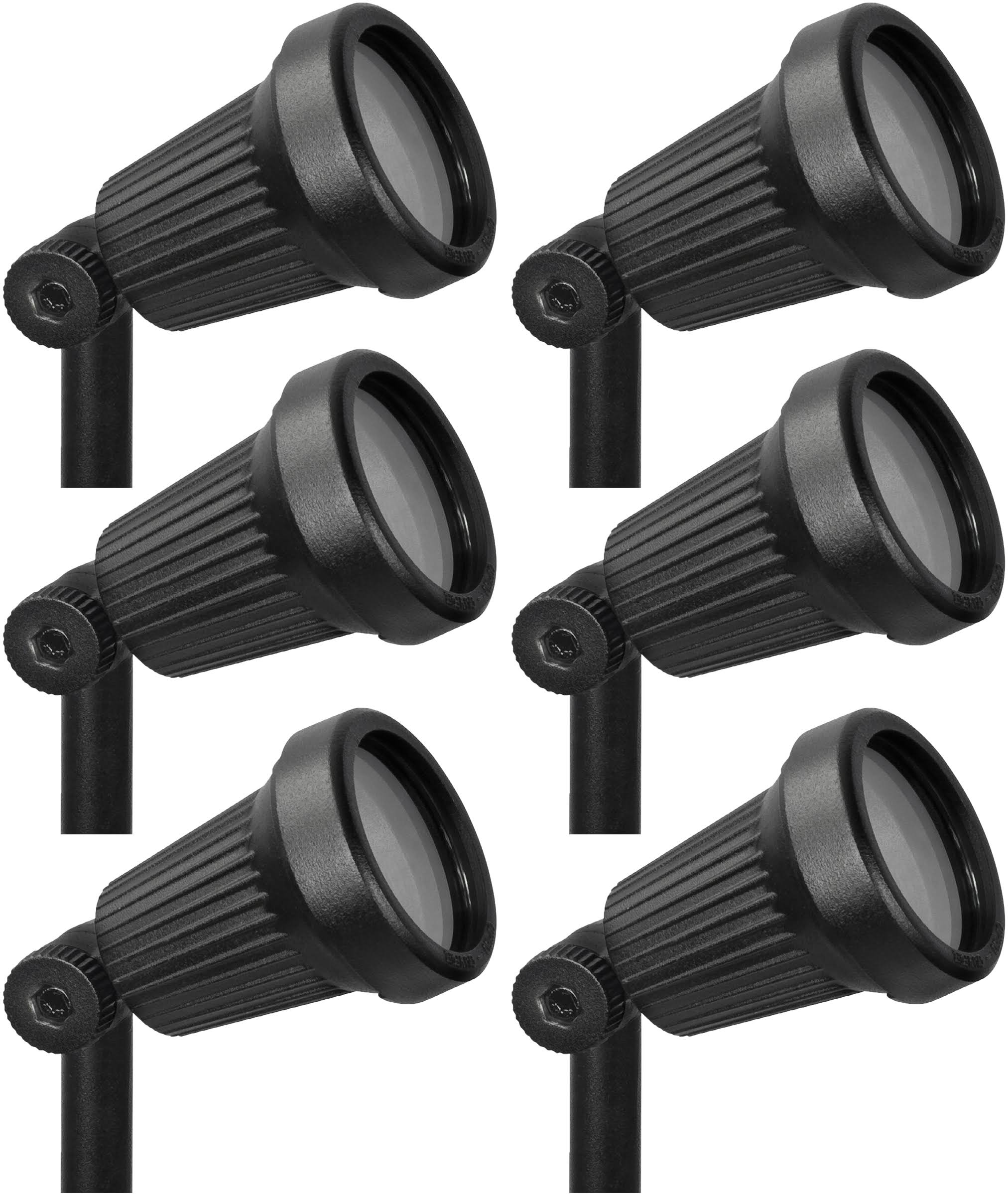 Paradise Gl22724 Low Voltage Cast Aluminum 20W Spotlight Black 6 Pack