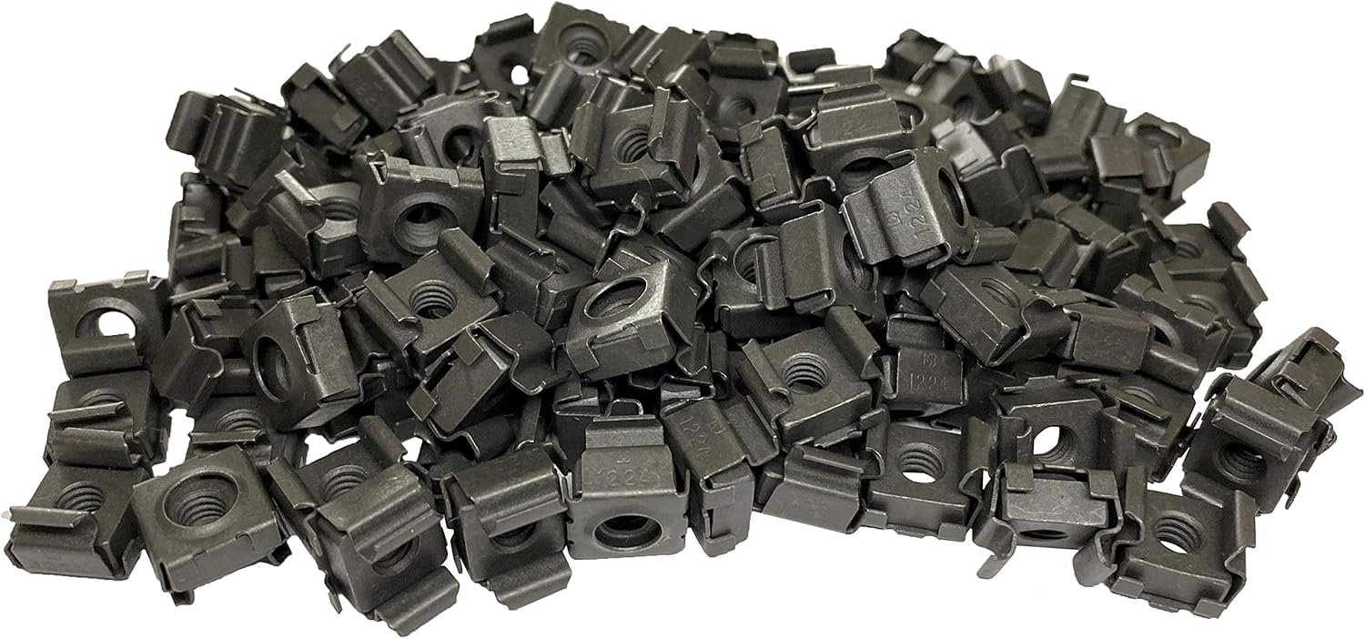 RackGold Black 12-24 Cage Nuts 100 Pack - USA Made & Lifetime Warranty