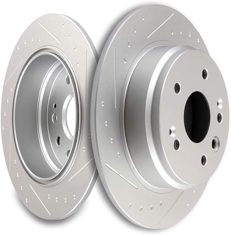 SCITOO Rear Brake Rotors, 2pcs Slotted Brakes Kit fit for 1999-2003 for Acura TL