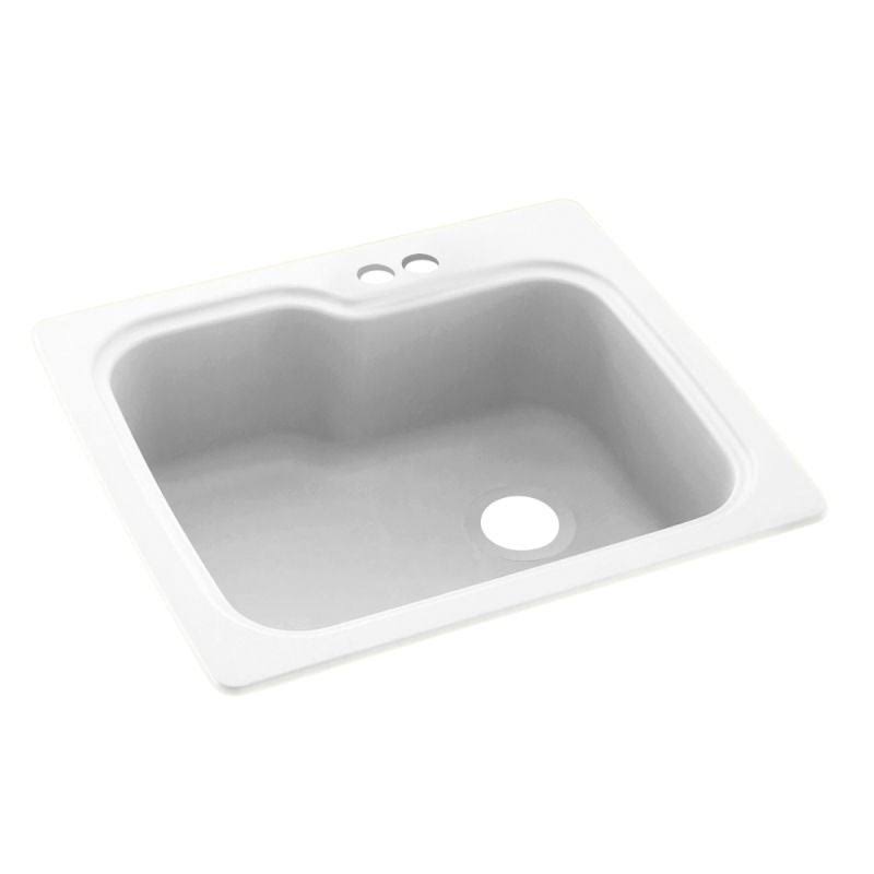 Swan Dual-Mount Night Sky Solid Surface 25 in. x 22 in. 2-Hole Single Bowl Kitchen Sink
