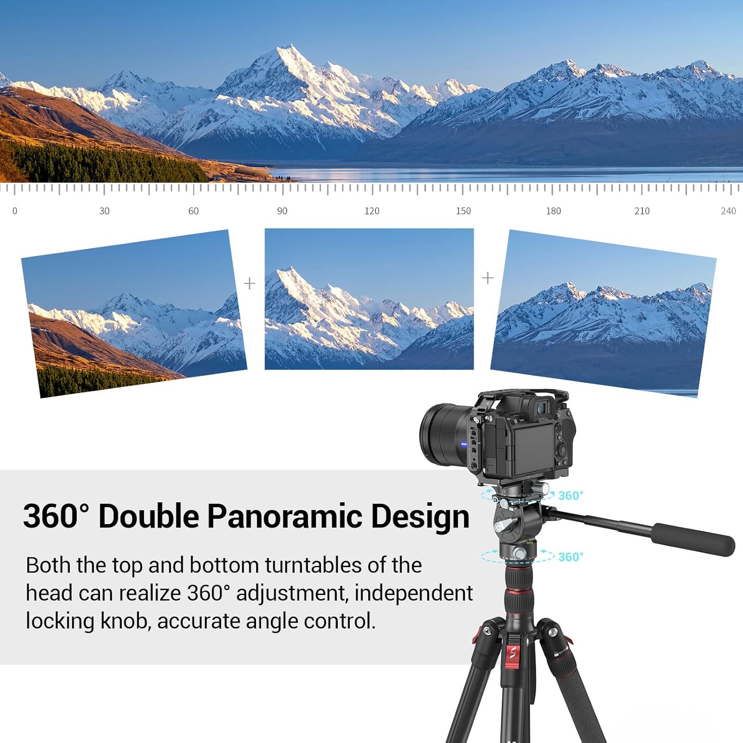 SmallRig Video Head, Tripod Head with Quick Release Plate for Arca Swiss and Lever Adjustable, Pan Head for Compact Video Cameras, DSLR Cameras and Tripod-3457 Pack of 2