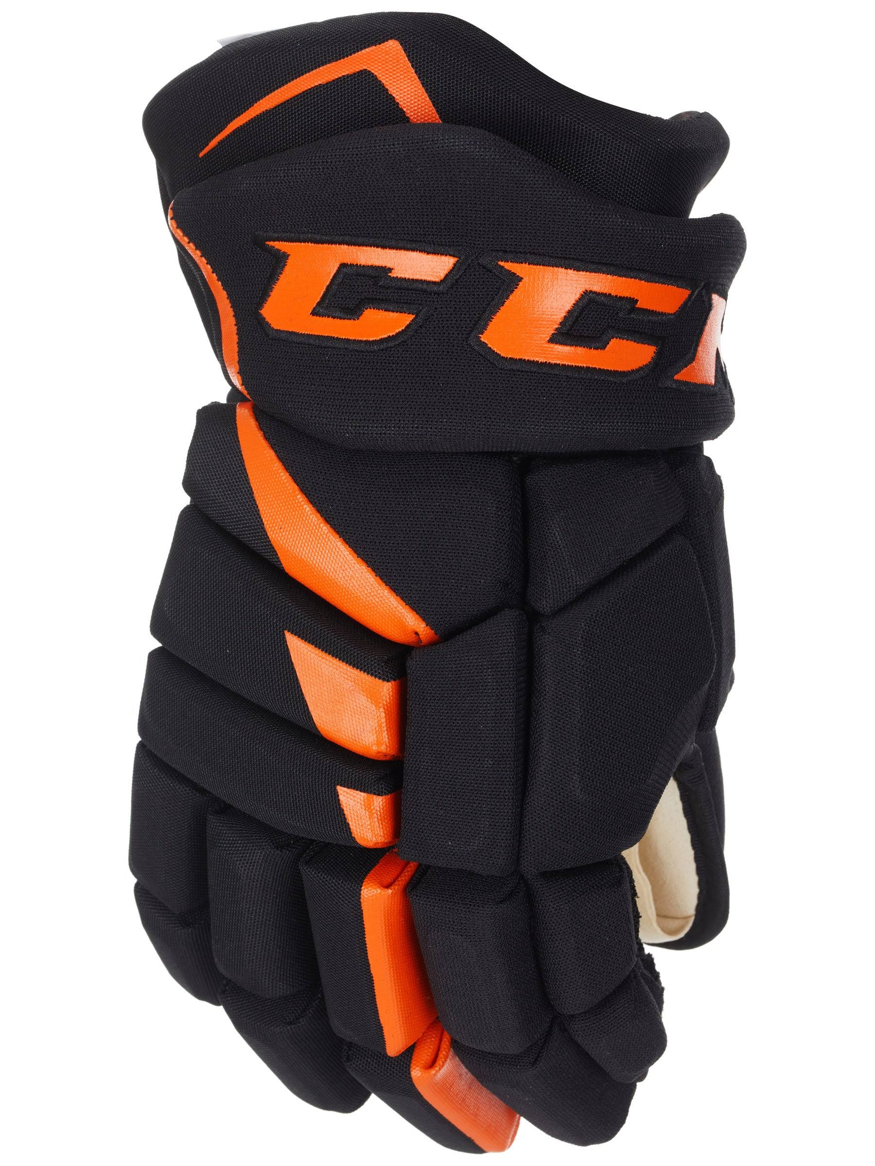CCM Jetspeed FT485 Hockey Gloves - Junior - Black/Orange - 11.0x22
