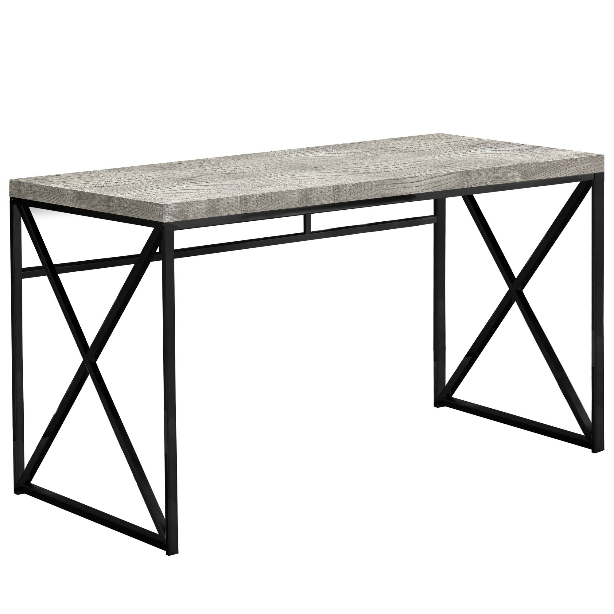 47.25x22 Gray and Black Contemporary Rectangular Computer Desk