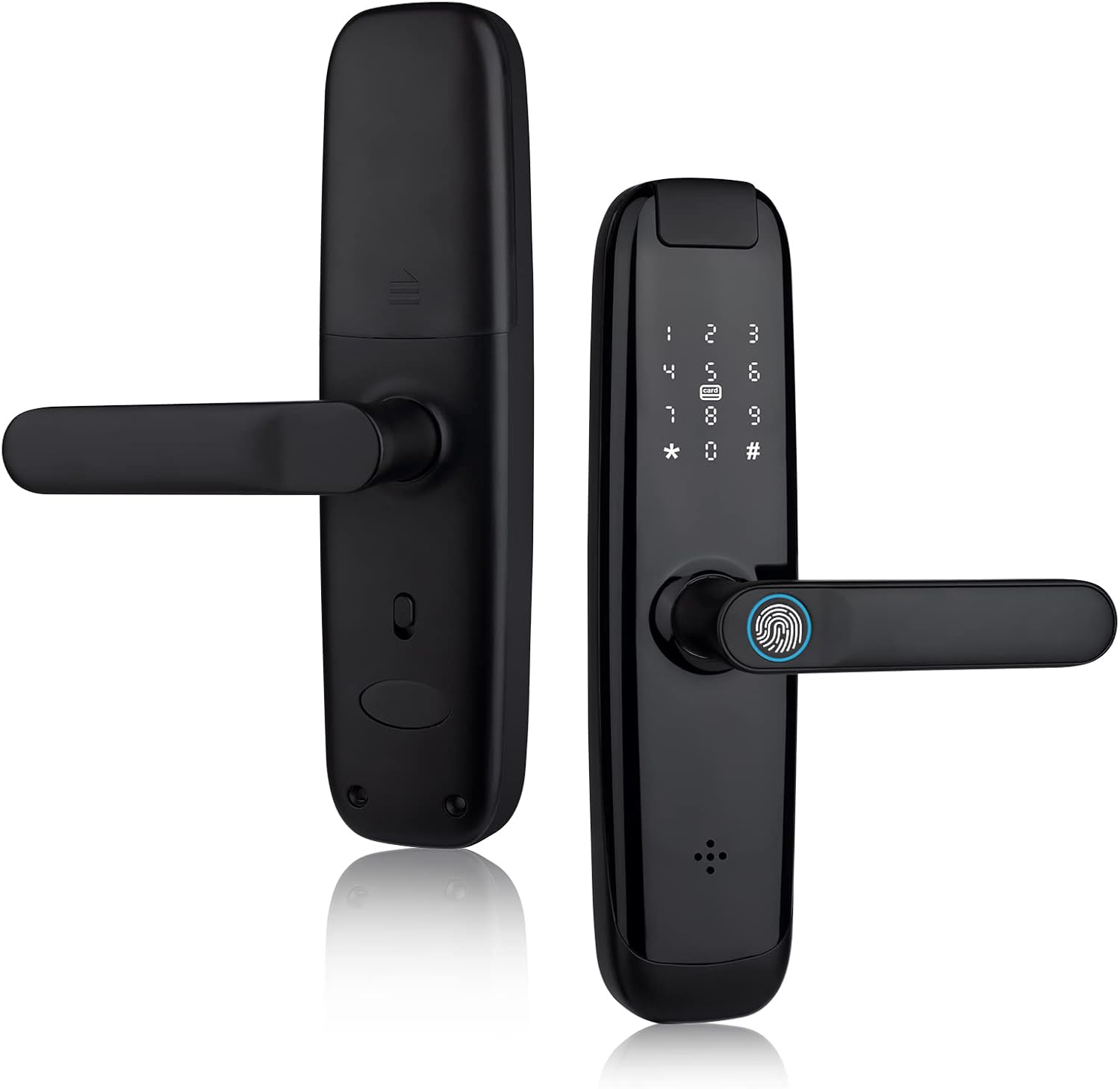 CODACE Electronic Keyless Entry Door Lock, Front Door Lock Set with Handle, Fingerprint Door Lock with Touchscreen Keypad, Digital Smart Door Lock, Passcode Code Keypad Deadbolt Lock for Home Office