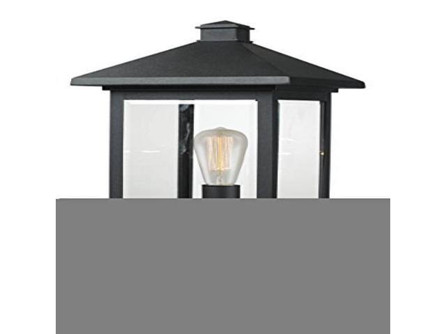 Z-Lite 531PHBS-SQPM-BK Portland 1 Light Outdoor Pier Mount Light, Black