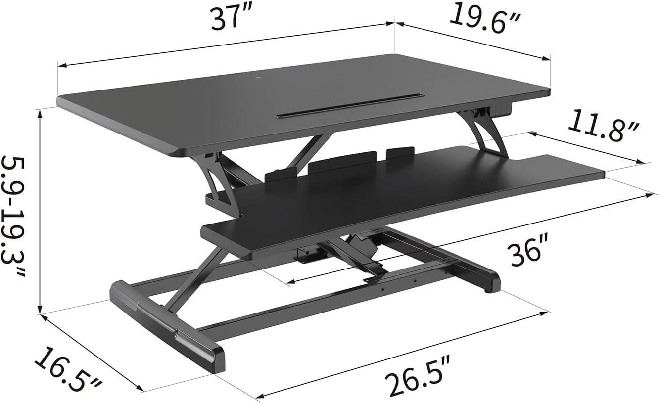 G-Pack Pro Electric Standing Desk with Dual Computer Monitor Support Workstation (37
