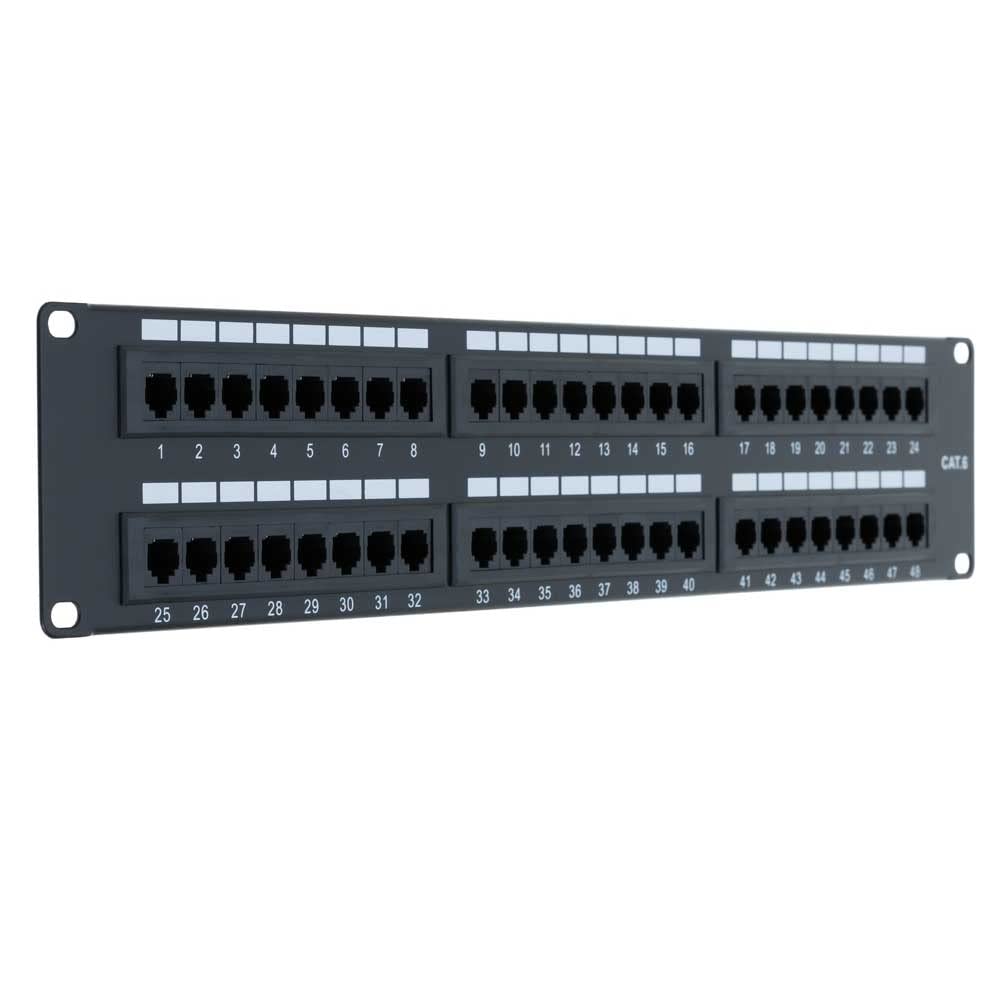 48 Port Cat6 UTP LAN Wall Mount Patch Panel Bracket RJ45 110 Type Terminal Blocks Pack of 2