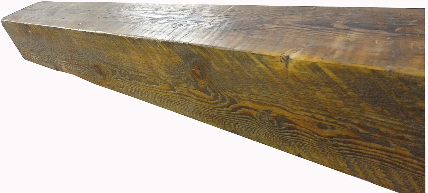 Reclaimed Barnwood Beam Fireplace Mantel (Wood, 8