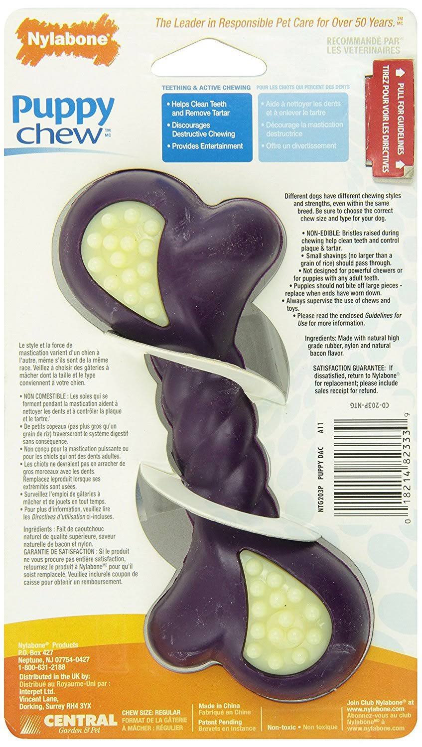 Nylabone Just for Puppies Double Action Bone Puppy Dog Teething Chew Toy