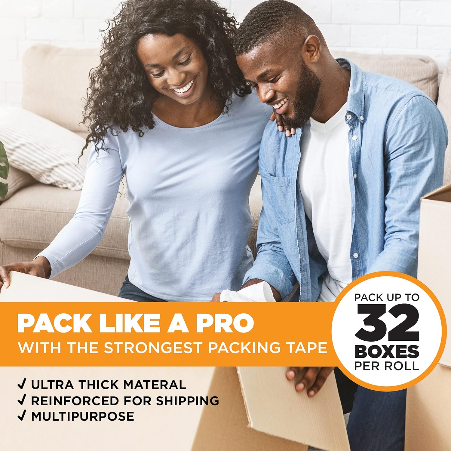 Tape King Clear Packing Tape - 60 Yards Per Roll (36 Rolls) - 1.88 Inch Wide Stronger & Thicker 2.7mil, Heavy Duty Adhesive Industrial Depot Tape for Moving Packaging Shipping, Office & Storage Pack of 2