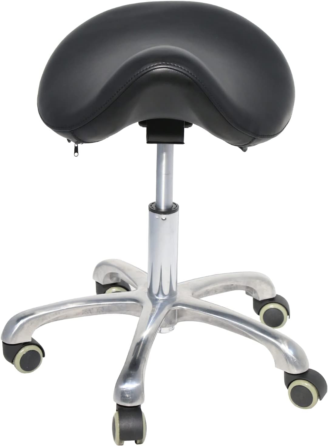 Professional Ergonomic Saddle Chair Adjustable Swivel Rolling Saddle Stool with Wheels Hydraulic Comfortable Seat Suitable for Hospital Clinic Salon Office Laboratory, Black