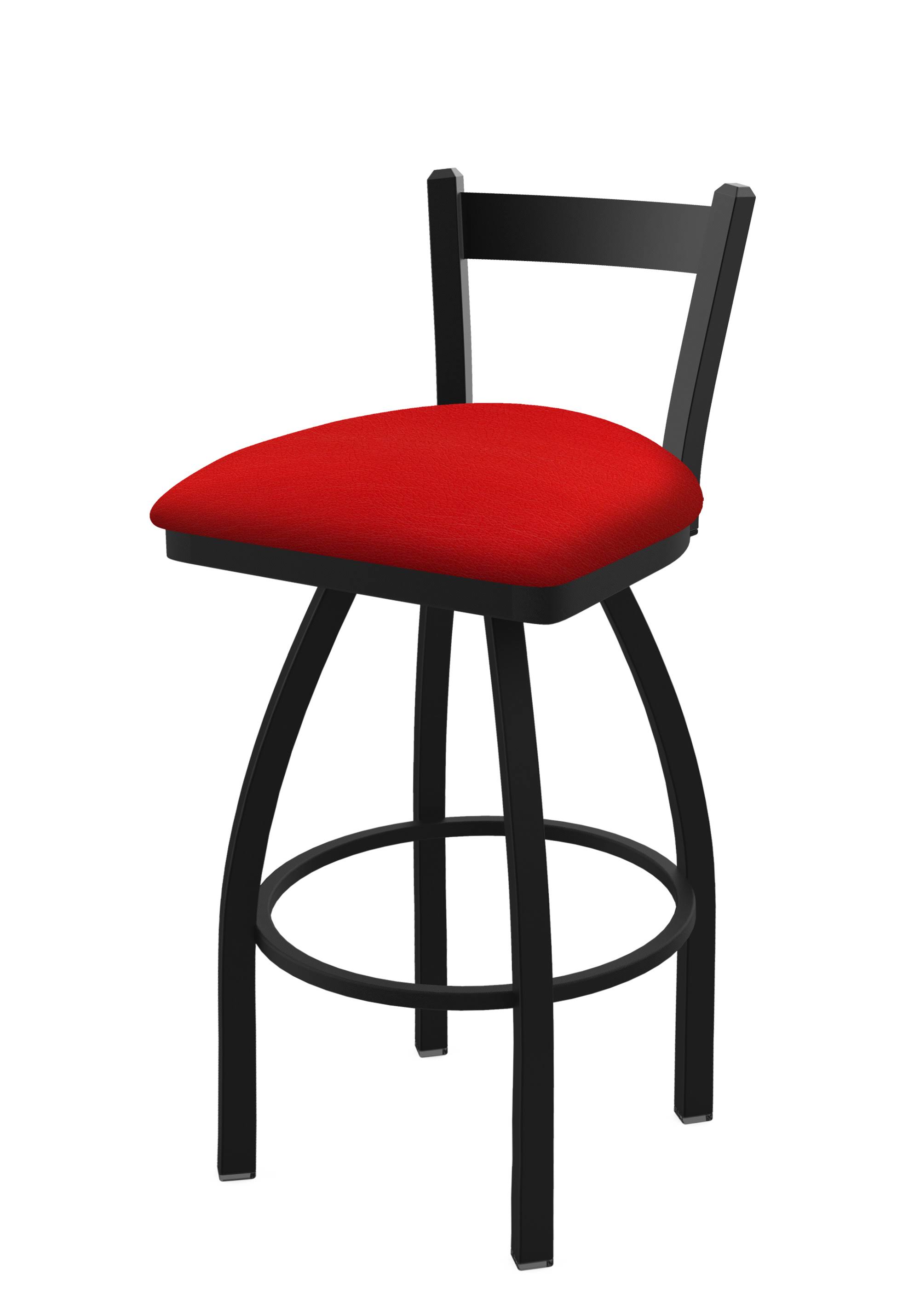 821 Catalina 30 inch Low Back Swivel Bar Stool with Black Wrinkle Finish and Canter Red Seat