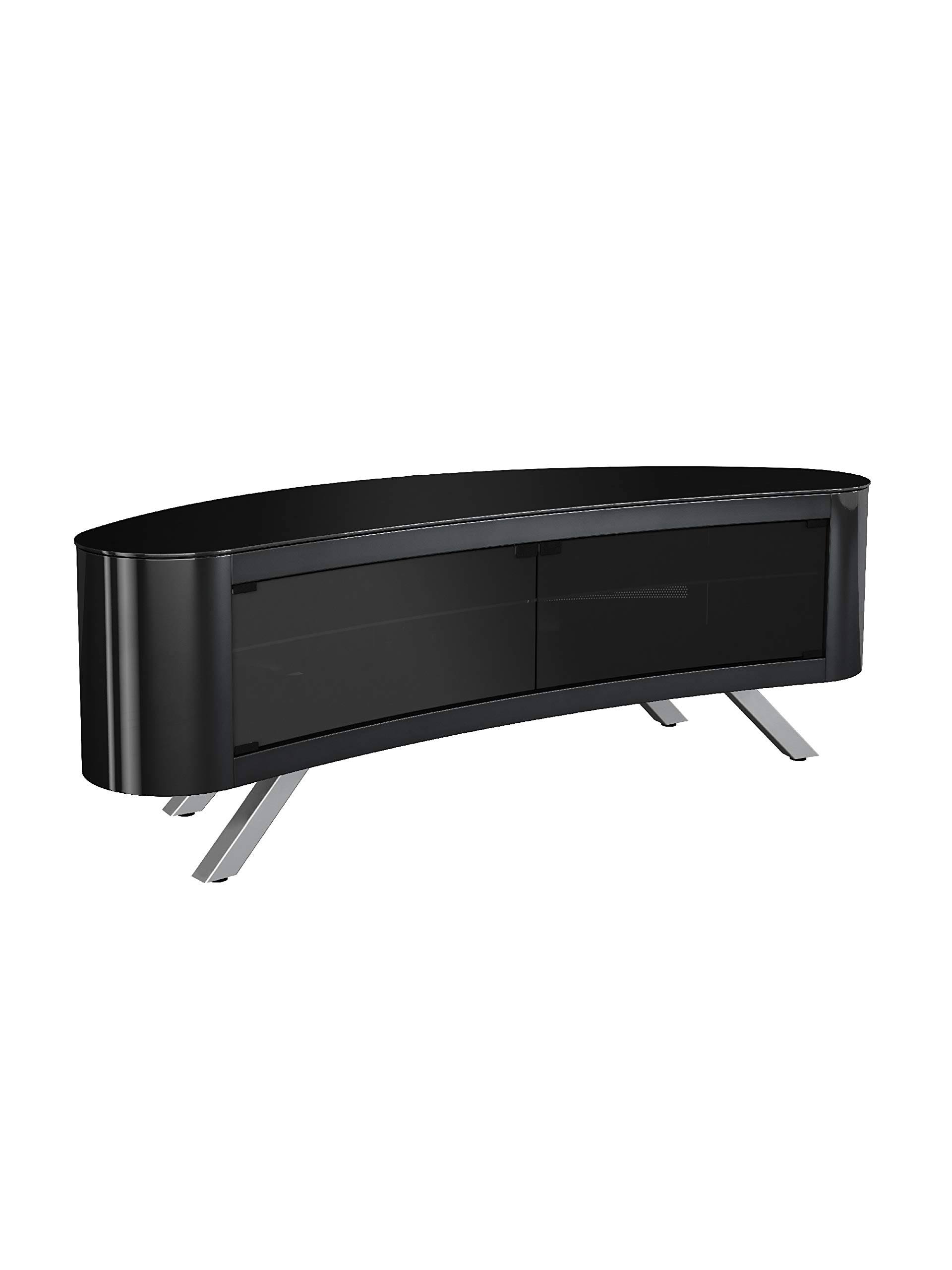AVF | Affinity Plus - Bay 1500 Curved TV Stand (Black/Black Glass)