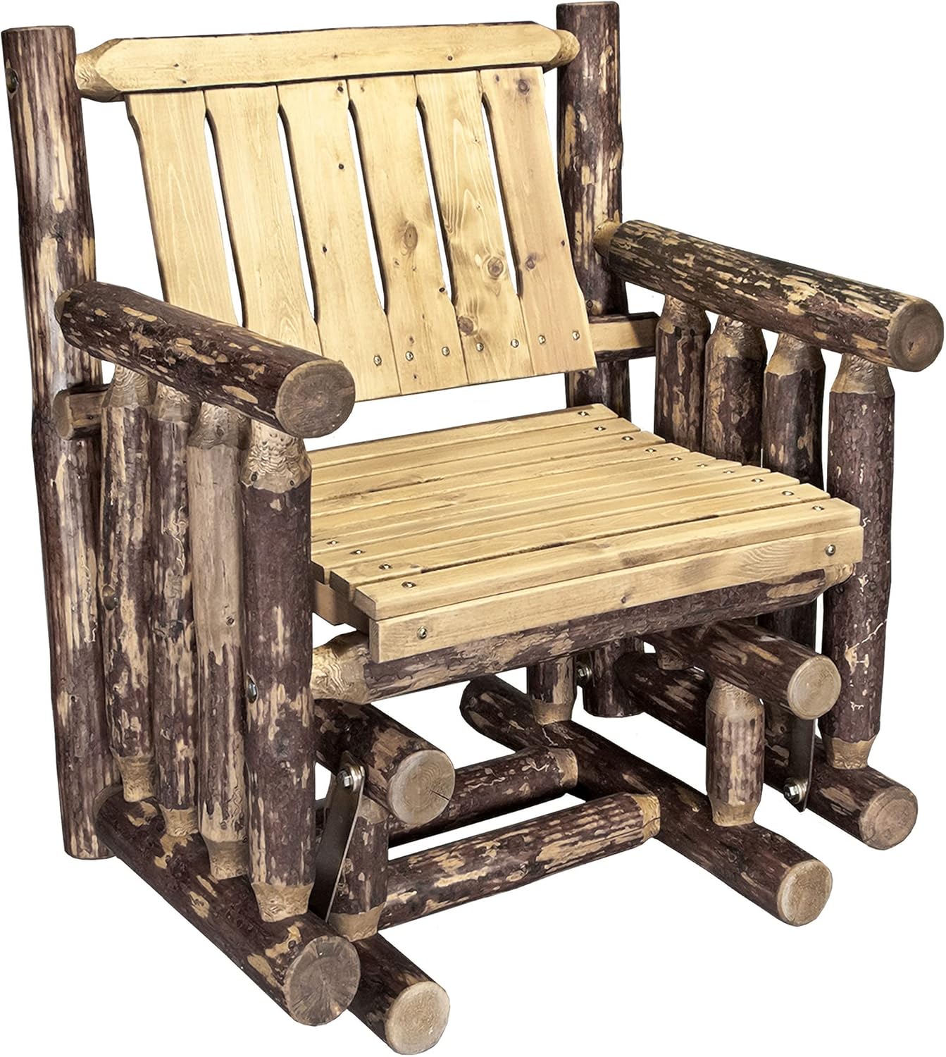 Montana Woodworks MWGCSSGNRAZ, Exterior Stain Finish Glacier Country Collection Single Seat Glider