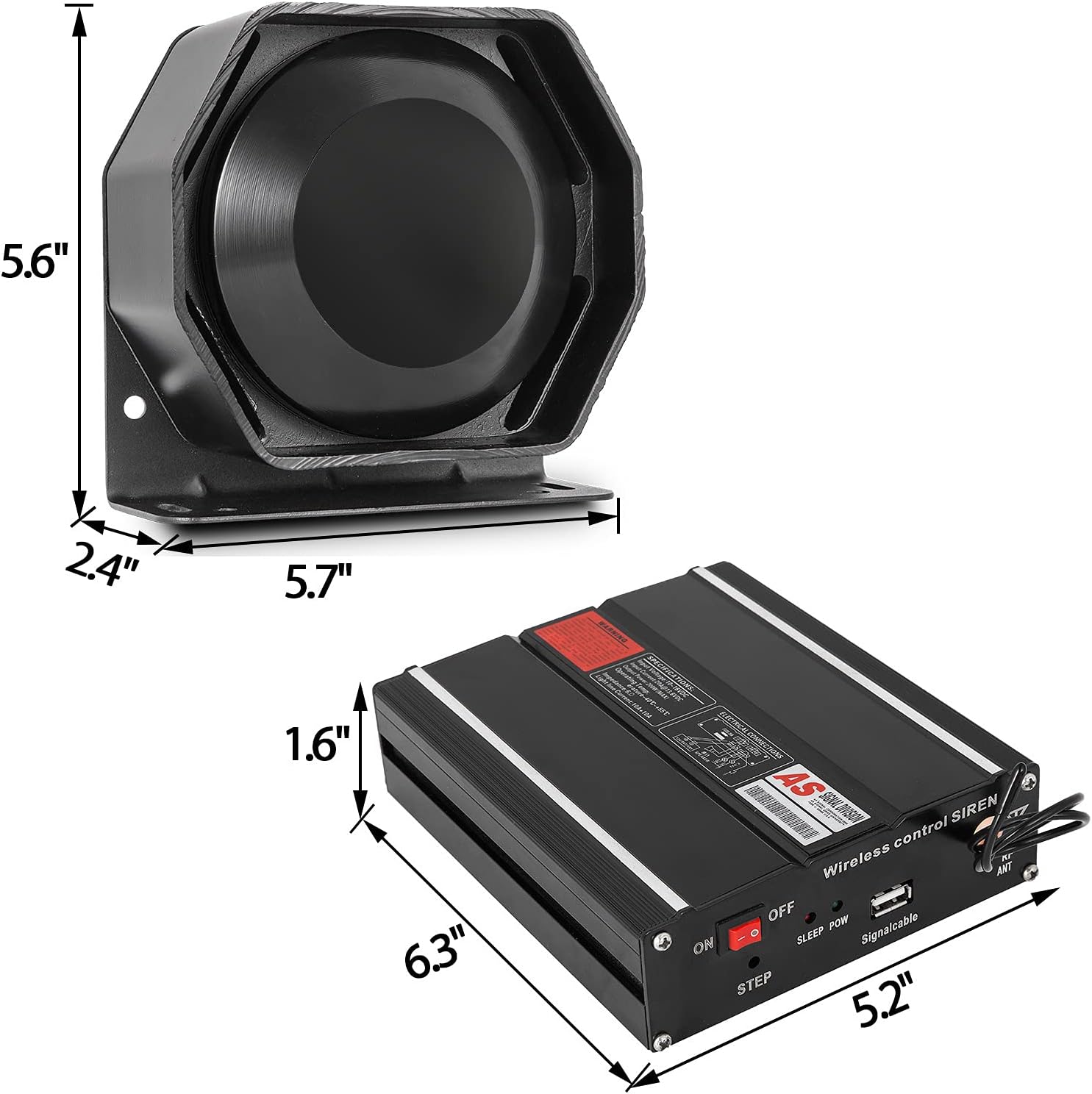 Bestauto Police Sirens 200W 20-Tone Car Warning Alarm Light Control Switches Emergency Electronic PA System for Cars Fire Trucks Pack of 2