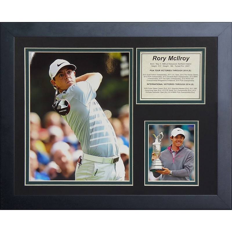 Legends Never Die Rory Mcilroy Framed Memorabilia, Black