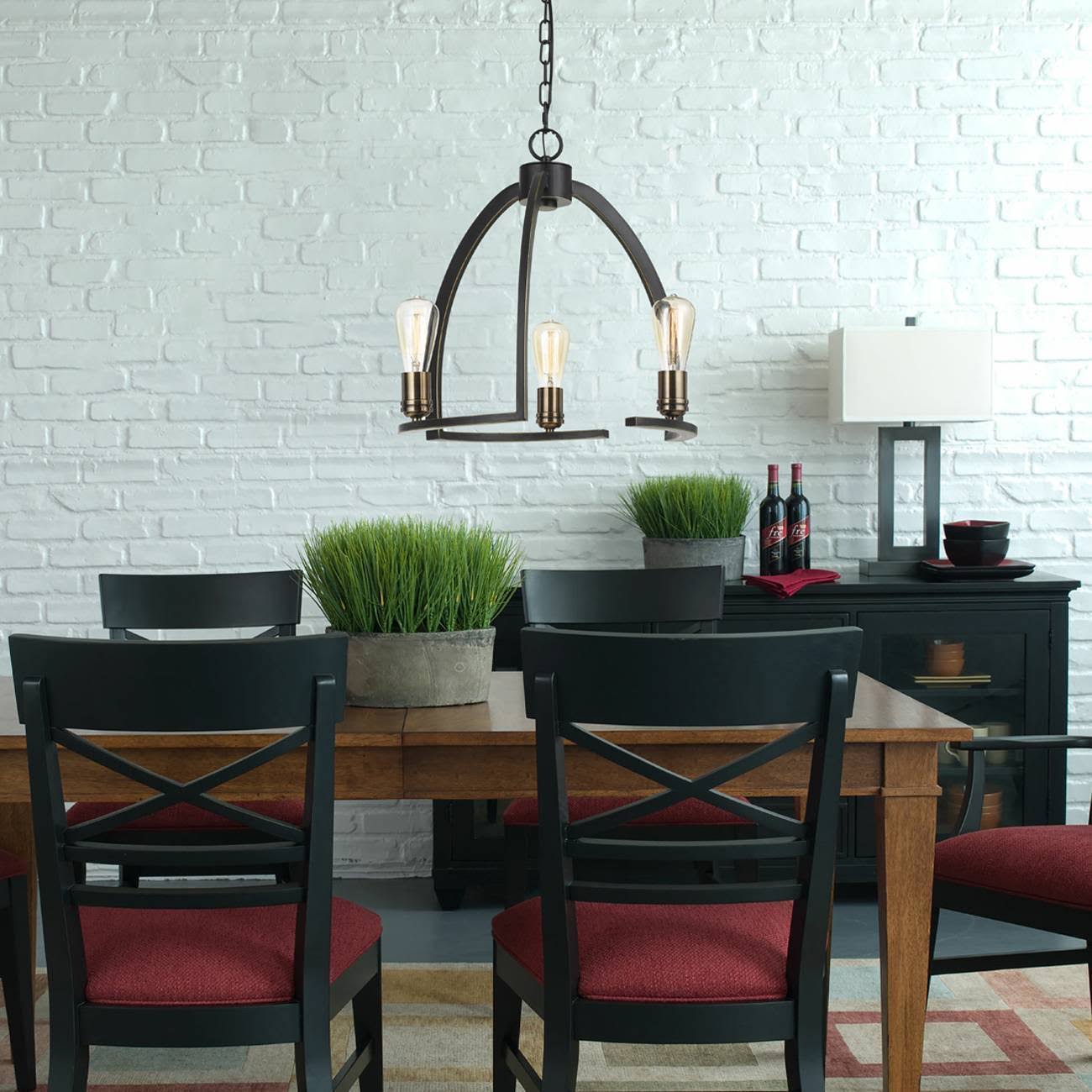 18.5x22 Metal Kinder Chandelier with Accents Dark Bronze/Antique Brass - Cal Lighting 81875372