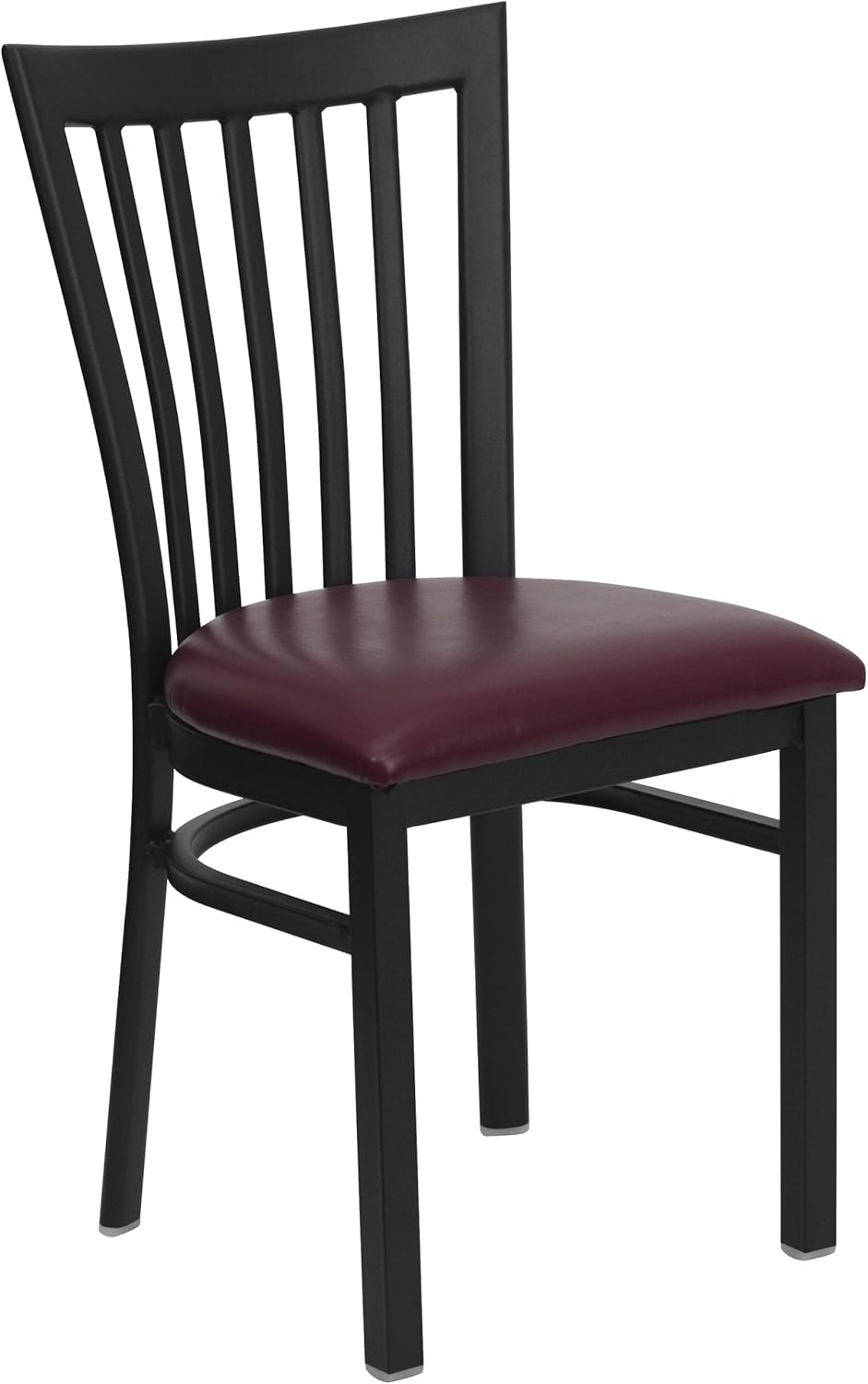 Flash Furniture HERCULES Series Black School House Back Metal Restaurant Chair - Walnut Wood Seat