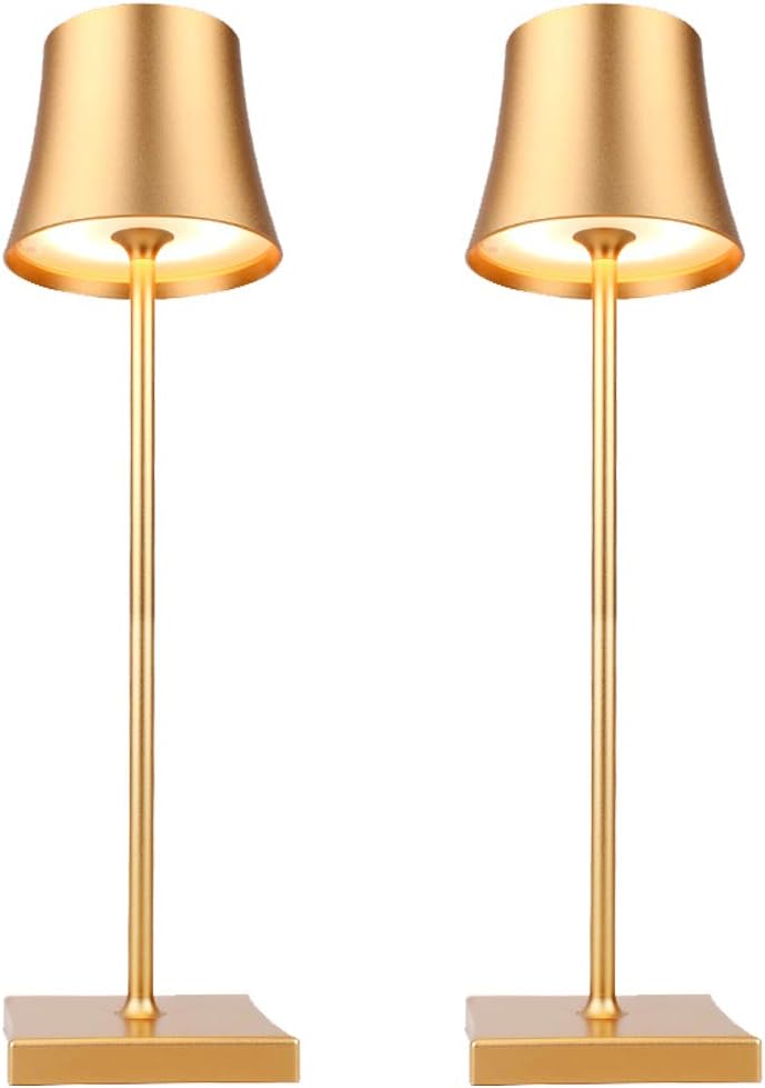 [2pcs] Metal Retro Desk Lamp, Portable USB Rechargeable Cordless LED Table Lamp with Touch Switch,4W Bedside Lamp for Bedroom, Reading, Work,Study,Bars,KTV, Restaurants,Home,2pcs Black