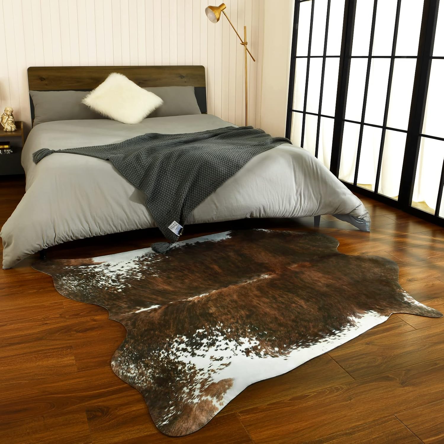 BENRON Premium Cow Print Area Rug 62x75 Inches, Soft Faux Faux Cowhide Rugs Carpet with Non Slip Backing, Cute Animal Printed Carpets for Bedroom Living Room Home Decor
