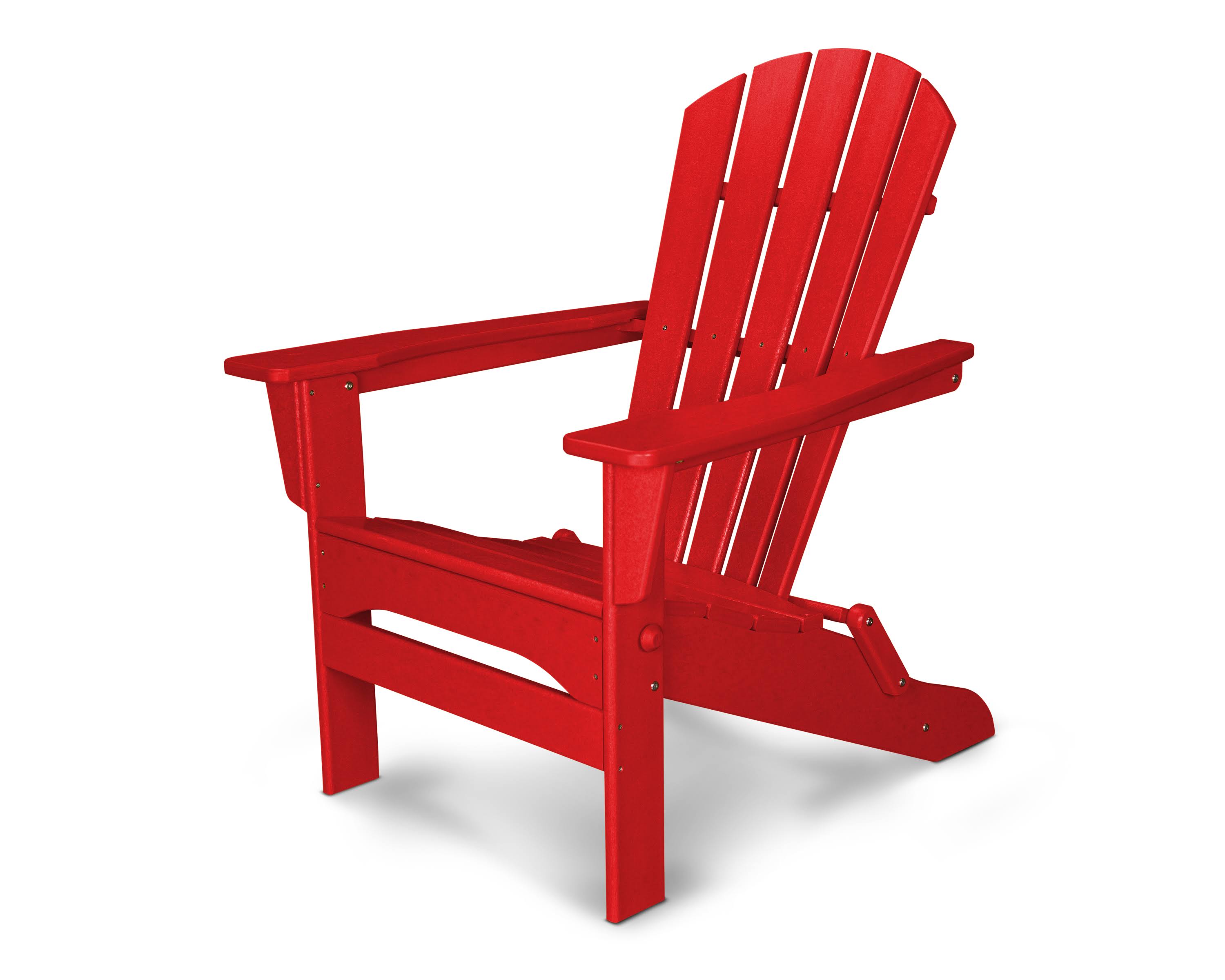 POLYWOOD Palm Coast Folding Adirondack Chair in Sunset Red