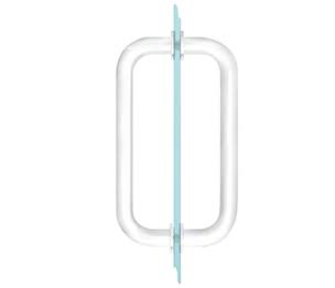 CRL White 8 inch BM Series Tubular Back-to-Back Pull Handle BM8X8W