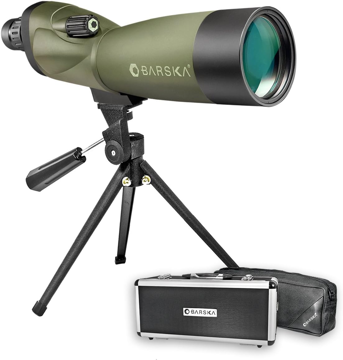 Barska AD10350 Blackhawk 20-60x60 Waterproof Spotting Scope with Tripod & Case for Birding, Target Shooting, etc, Green