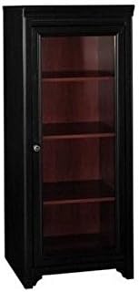 Pemberly Row Audio Cabinet with 2 Adjustable Shelves in Antique Black