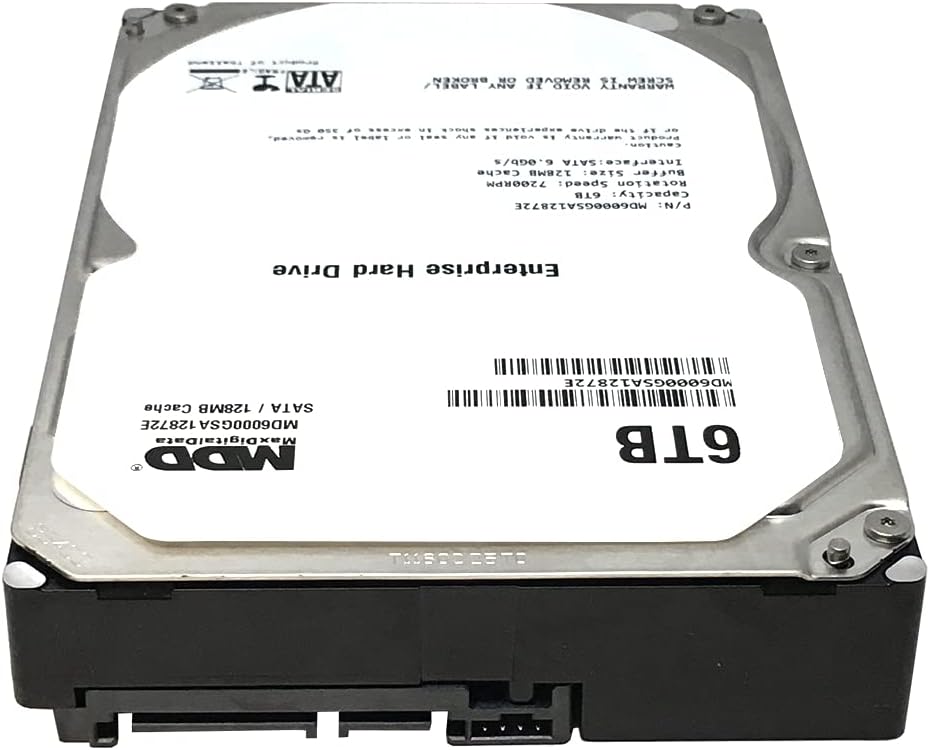 MaxDigitalData (MD6000GSA12872E) 6TB 7200RPM 128MB Cache SATA 6.0Gb/s 3.5-inch Internal Hard Drive (Enterprise Grade) - 3 Years Warranty Pack of 2