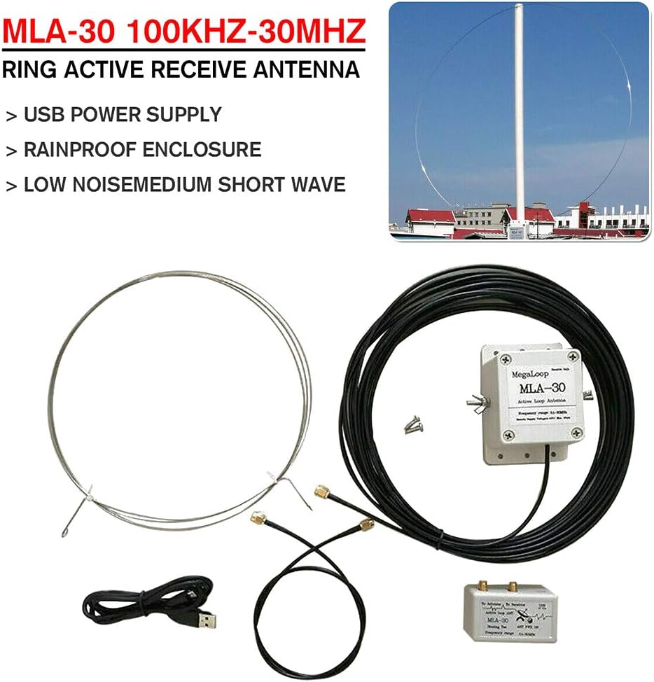 MLA-30 Loop Antenna Active Receiving Antenna 100kHz - 30MHz for Short Wave Radio