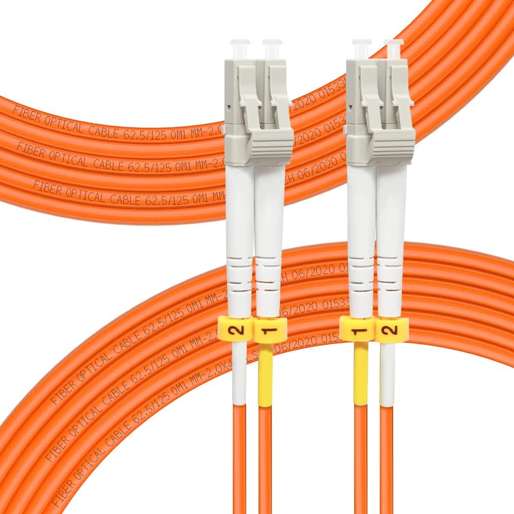 FLYPROFiber LC to LC Fiber Patch Cable OM3 30M, 10GB Duplex LC-LC 50/125um Multimode Fiber Optic Cable Cord LSZH-30Meter(98ft) Pack of 2