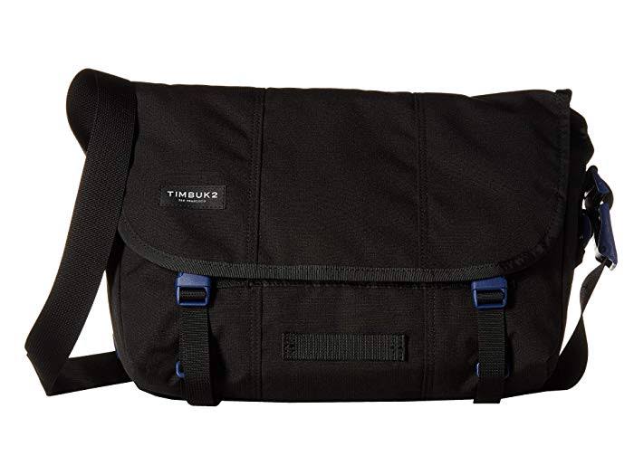 Timbuk2 Flight Classic Messenger Bag - Jet Black/Blue Wish