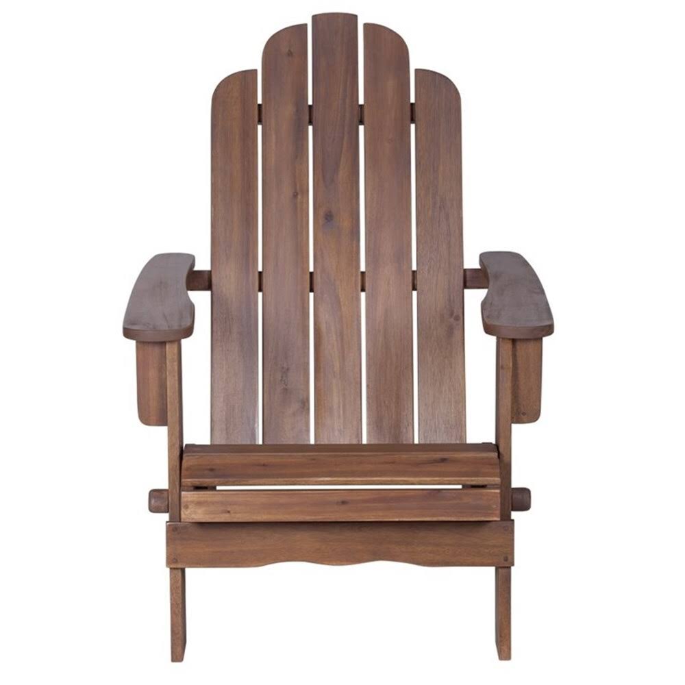 Pemberly Row Acacia Adirondack Chair in Dark Brown