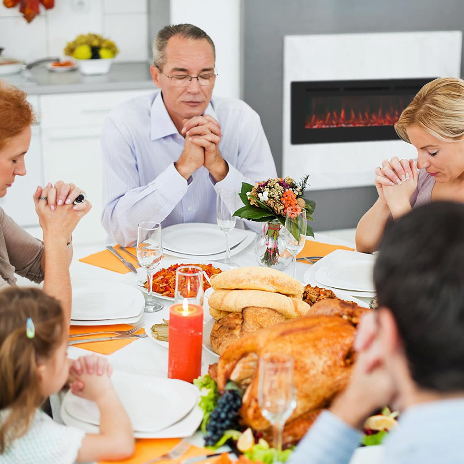 HEATLAND Electric Fireplace Mounted&Recessed，42