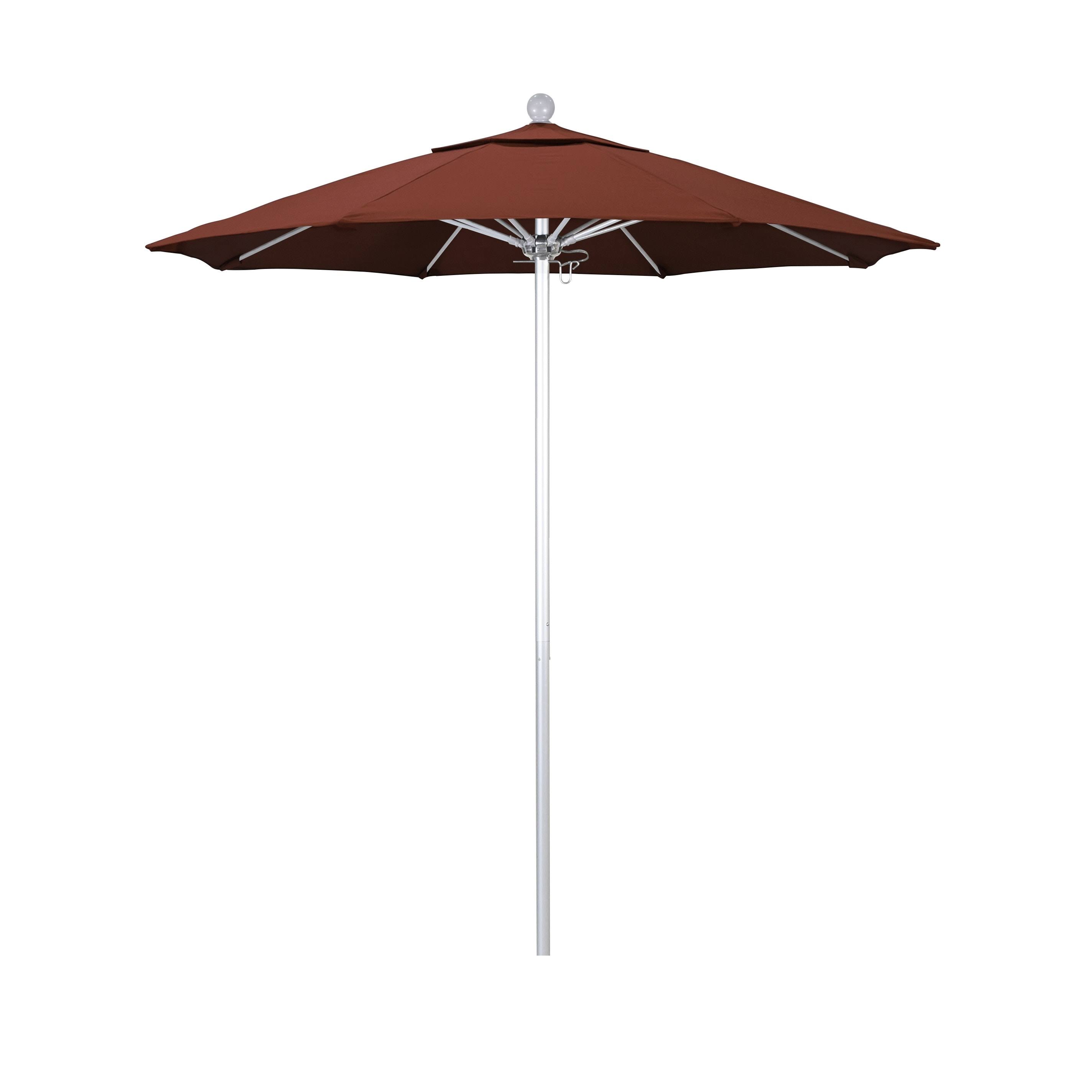 California Umbrella Venture 7.5& Silver Market Umbrella in Terracotta