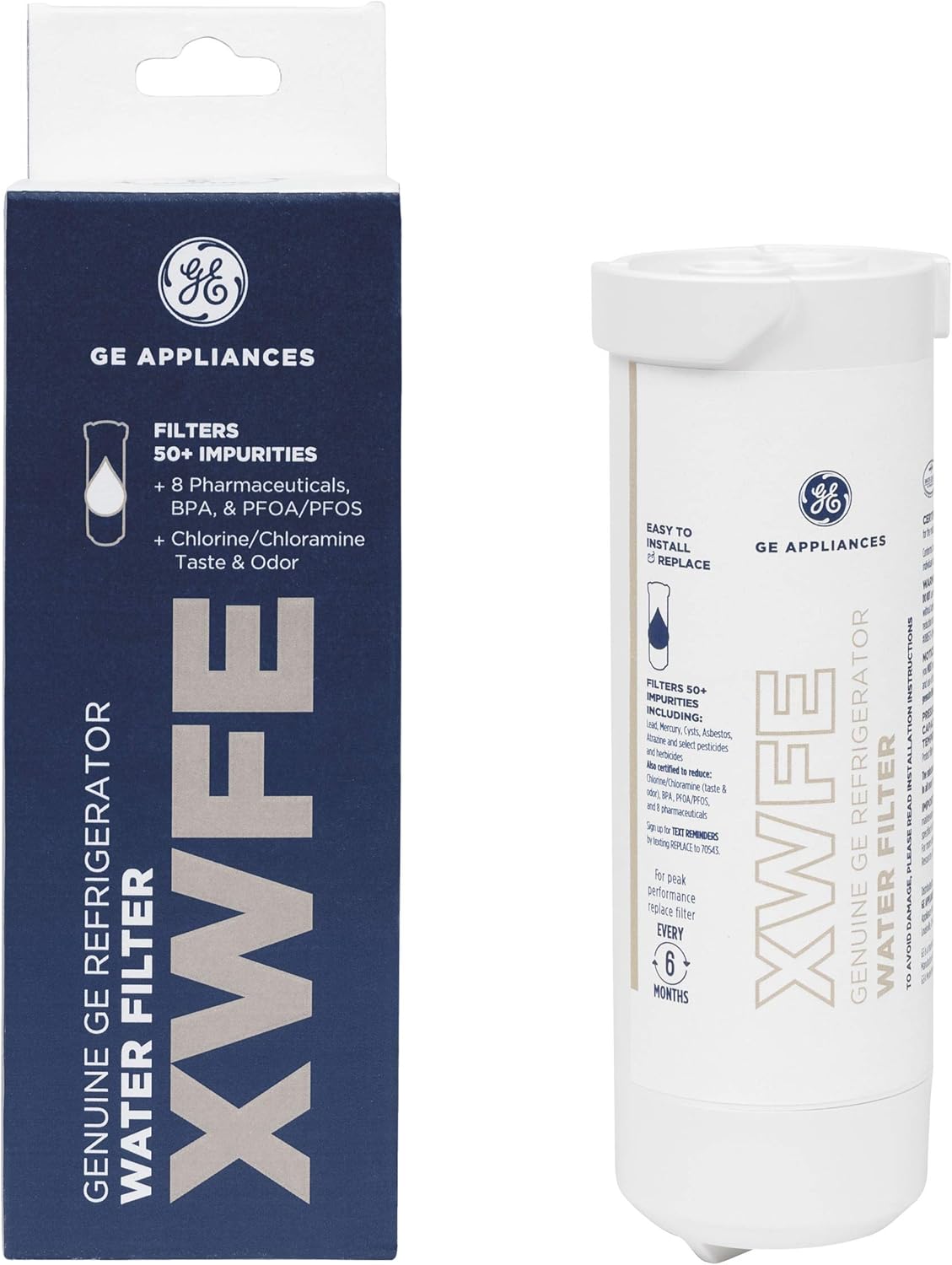 GE XWFE XWF Refrigerator Water Filter, 1 Count (Pack of 1), White Pack of 2