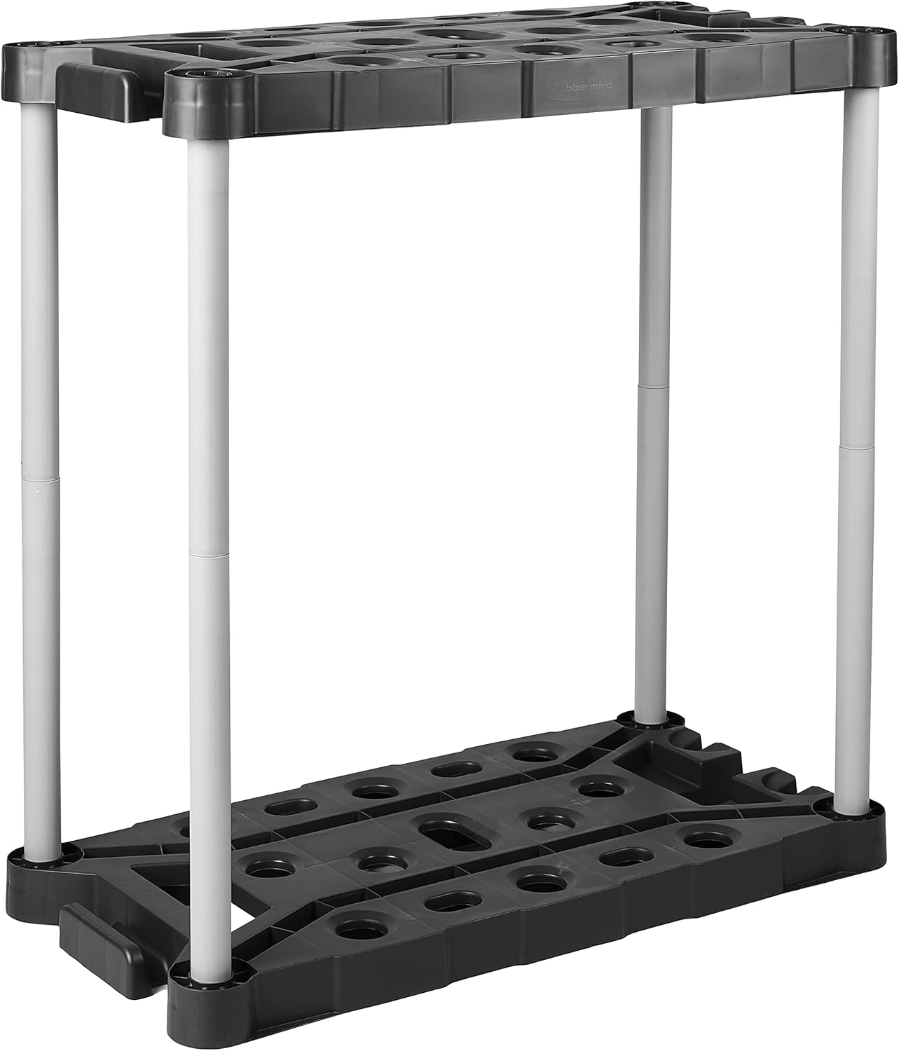 Rubbermaid Garage Corner Tool Tower Rack, Organizes up to 30 Long-Handled Tools, Easy to Assemble, Black, for Home/House/Garage/Outdoor/Sheds (FG5A4700MICHR)