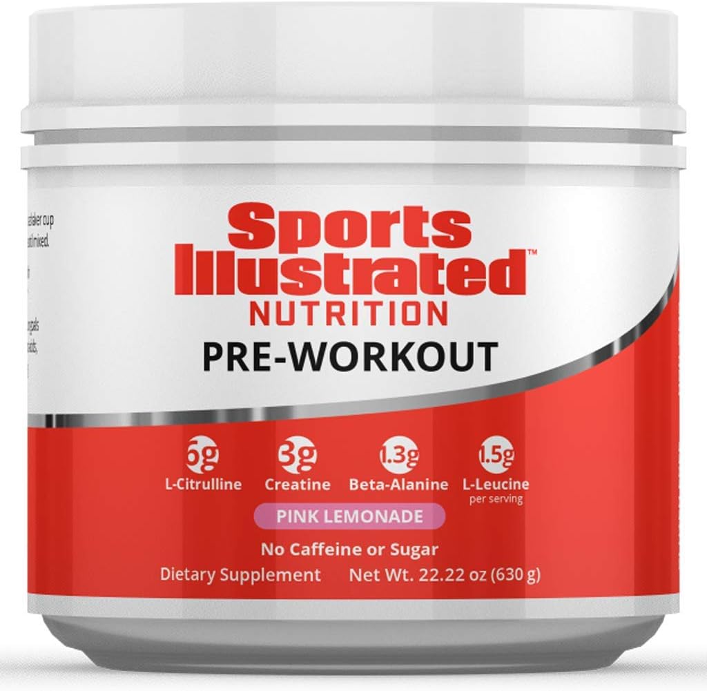 Sports Illustrated Nutrition Pre-Workout Powder with Creatine - Pink Lemonade Pre Workout - Electrolytes, BCAA Amino Acids, B Vitamins - Sugar Free No Caffeine Preworkout Powder Pack of 2